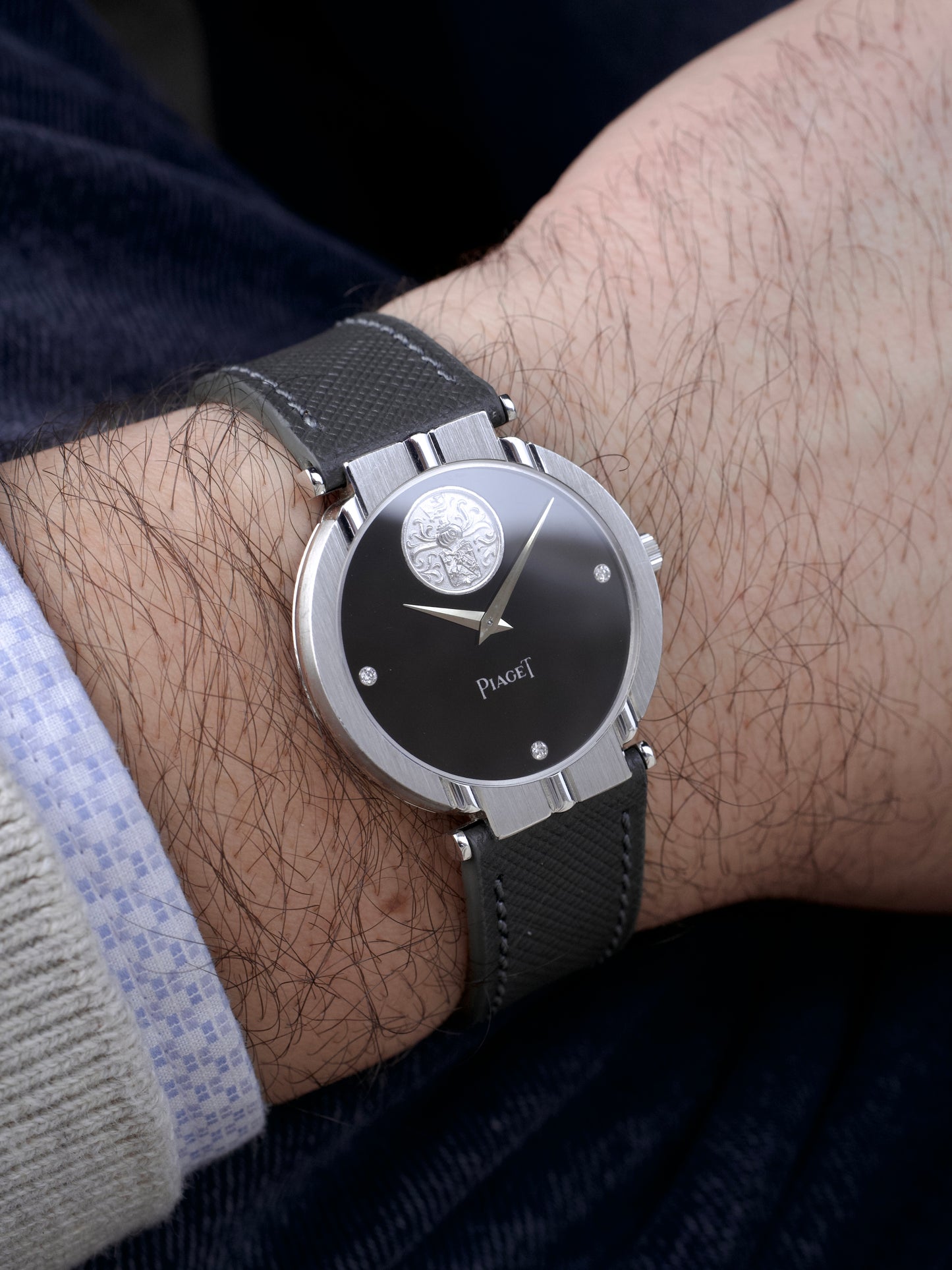 Piaget Polo 9993 18 Carat White Gold Onyx Dial Mechanical 1980s