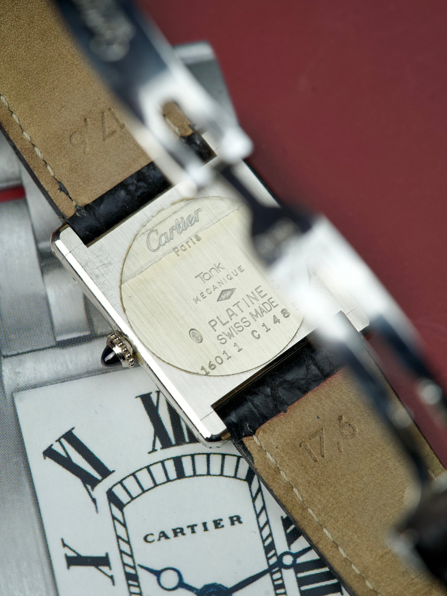 90s Cartier Tank Louis 1601 Flinque’ pre CPCP Guilloche Extra Plate Platinum