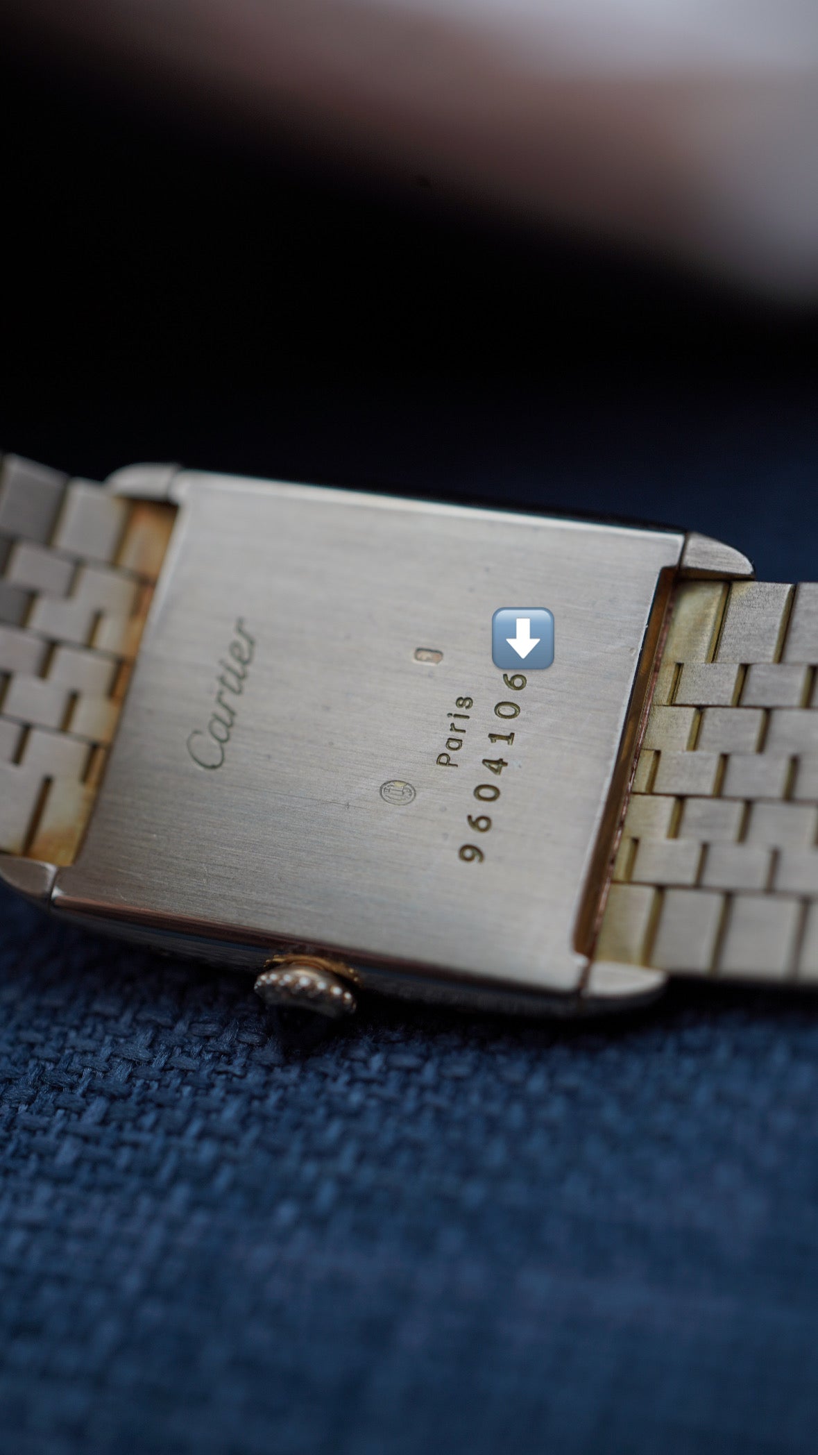 1970s Cartier Tank Arrondie (Ref. 96041) Factory Bracelet 18K Yellow Gold