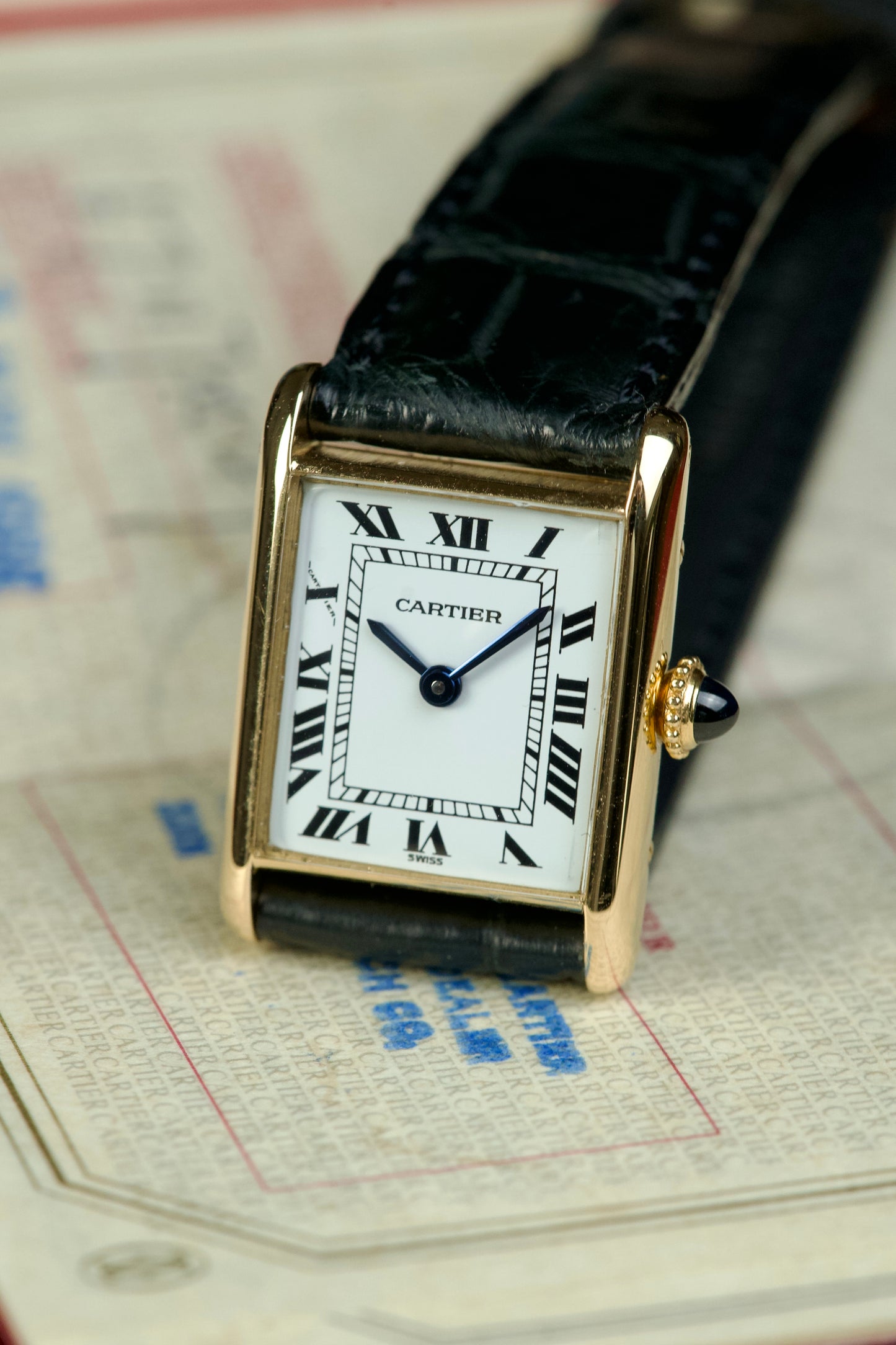 Cartier Tank Louis 67117 FULL SET Lady mini 18K Yellow Gold 1980s