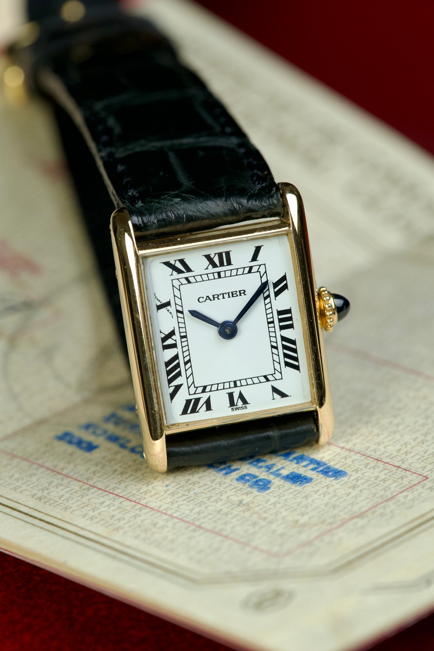 Cartier Tank Louis 67117 FULL SET Lady mini 18K Yellow Gold 1980s