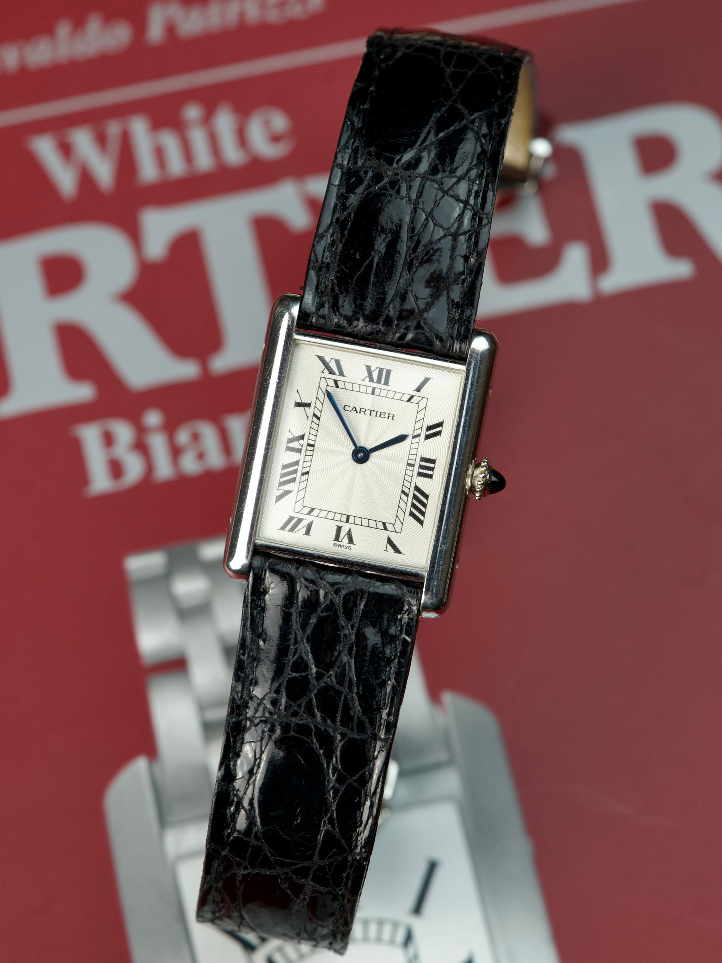 90s Cartier Tank Louis 1601 Flinque’ pre CPCP Guilloche Extra Plate Platinum