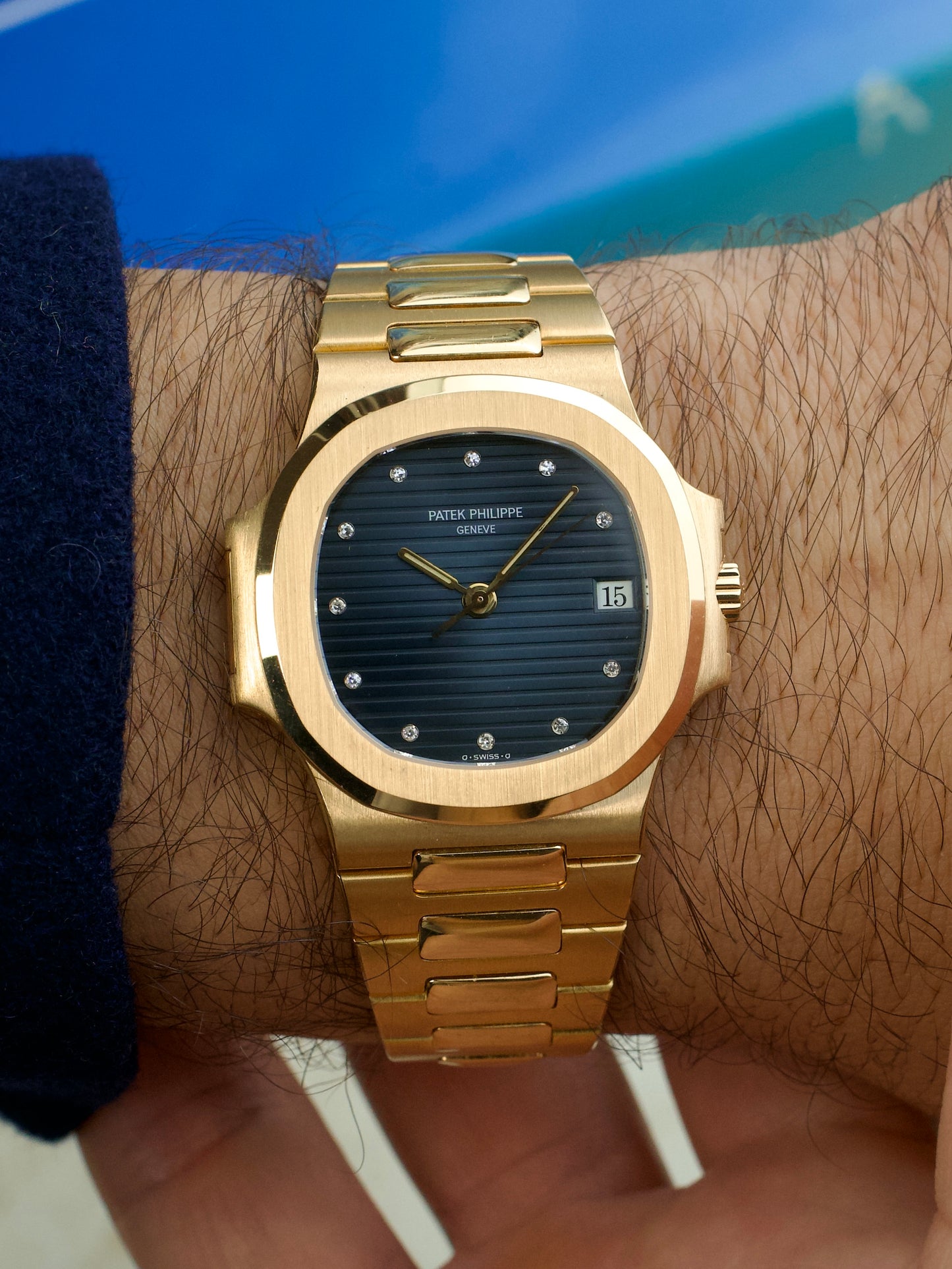 Patek Philippe Nautlius 3800J Diamond Blue Dial 1980s