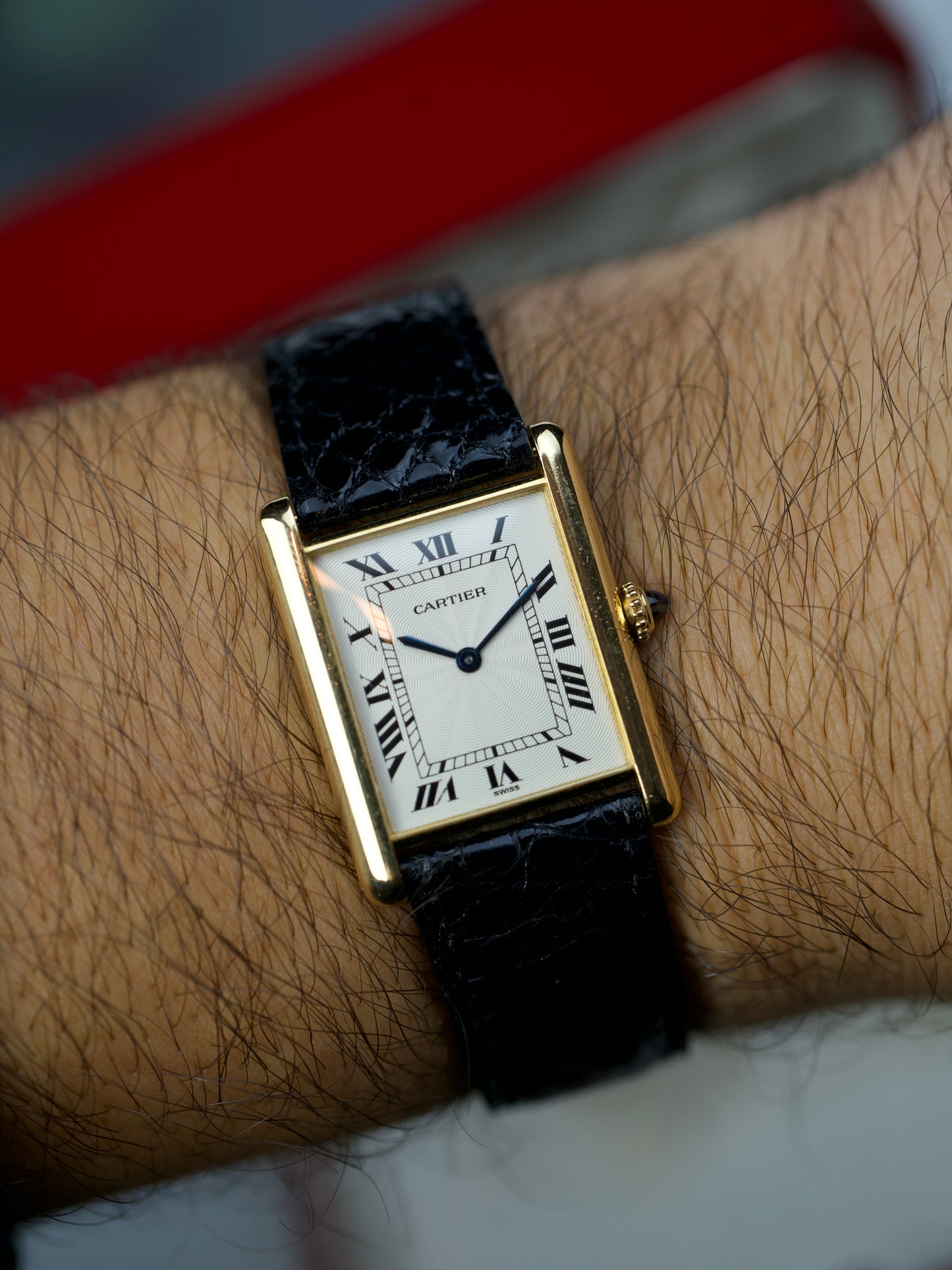 1990s Cartier Tank Louis 96065 FULL SET Flinque’ pre CPCP 18K Yellow Gold
