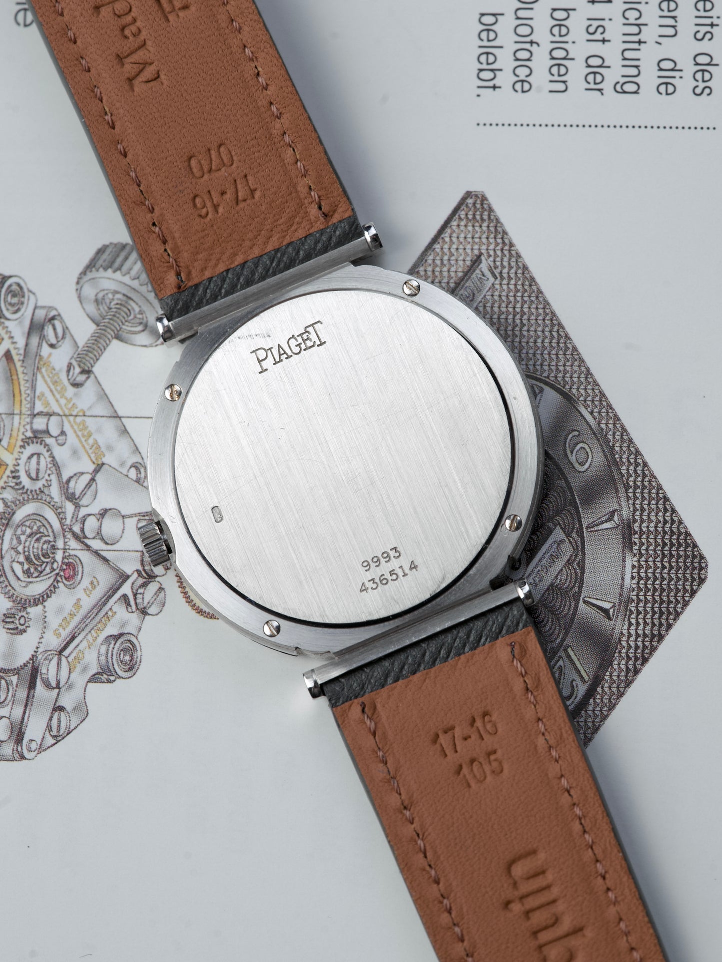 Piaget Polo 9993 18 Carat White Gold Onyx Dial Mechanical 1980s