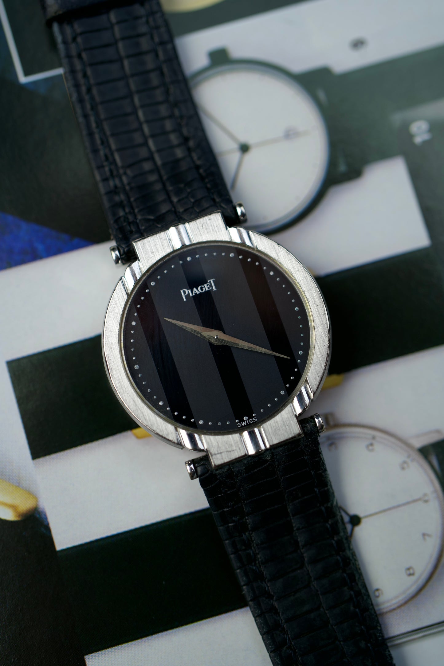 80s Piaget Polo 7273 Onyx 18 Carat White Gold