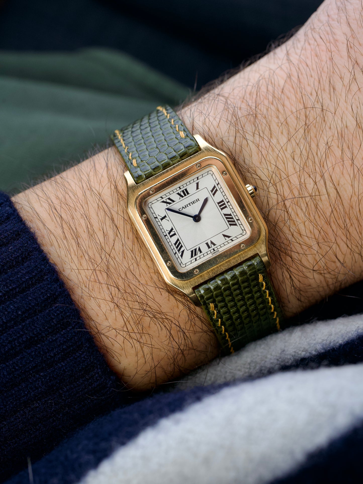 1990s Cartier Santos Dumont (Ref. 821054) pre CPCP Extra Plate 18K Yellow Gold