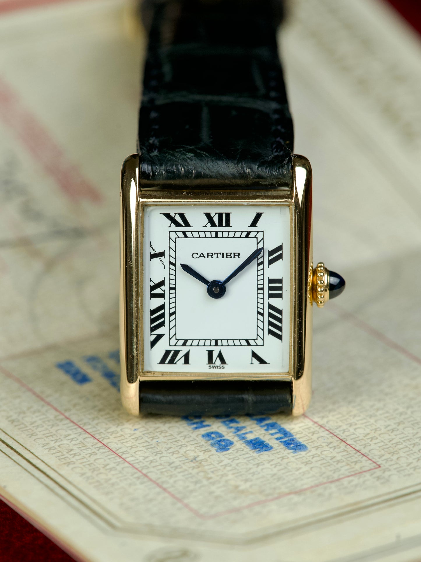 Cartier Tank Louis 67117 FULL SET Lady mini 18K Yellow Gold 1980s