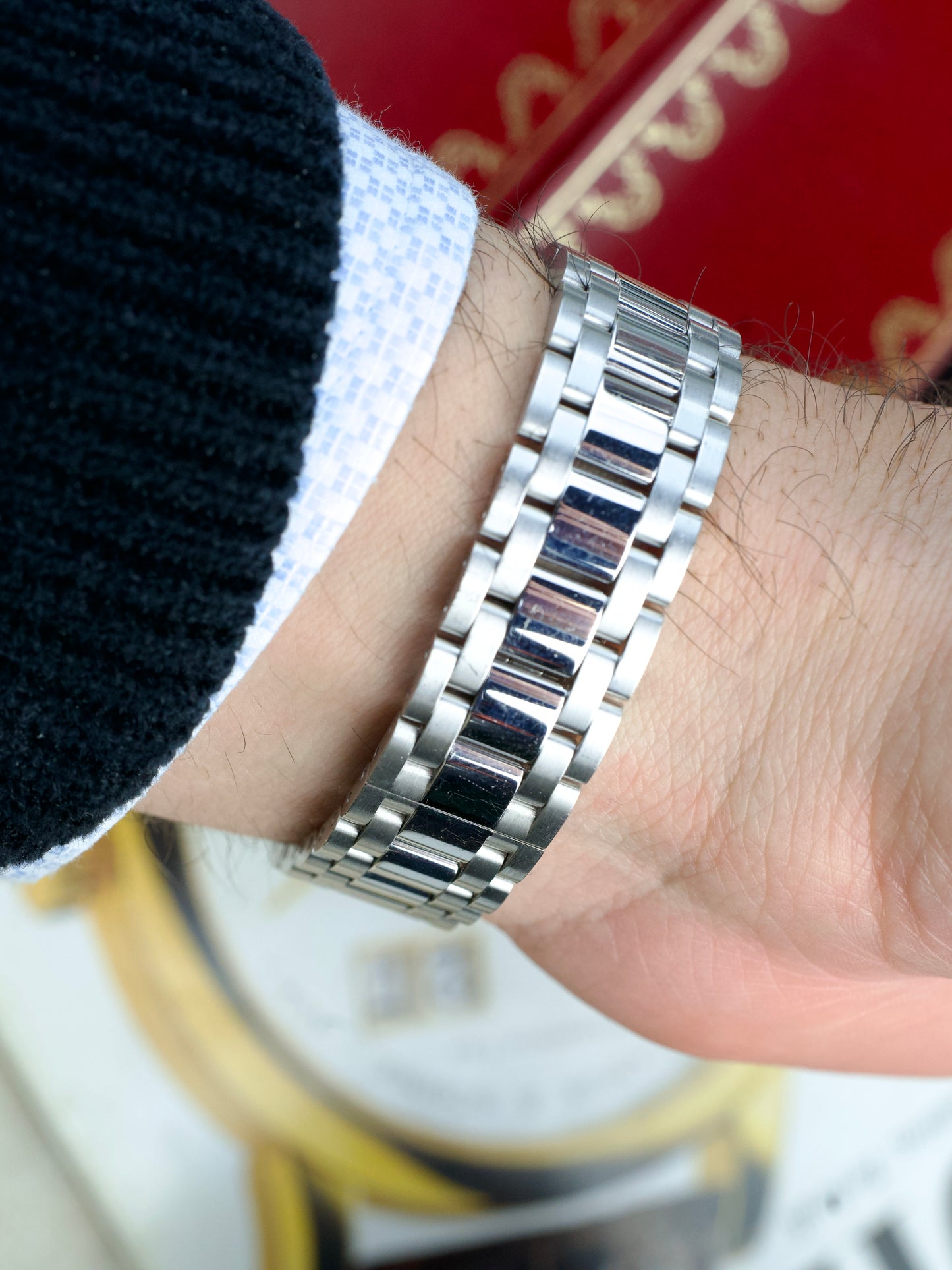 Cartier Tank Americaine 2490 Factory Diamonds Guilloche Dial Unpolished 18K White Gold 2000s