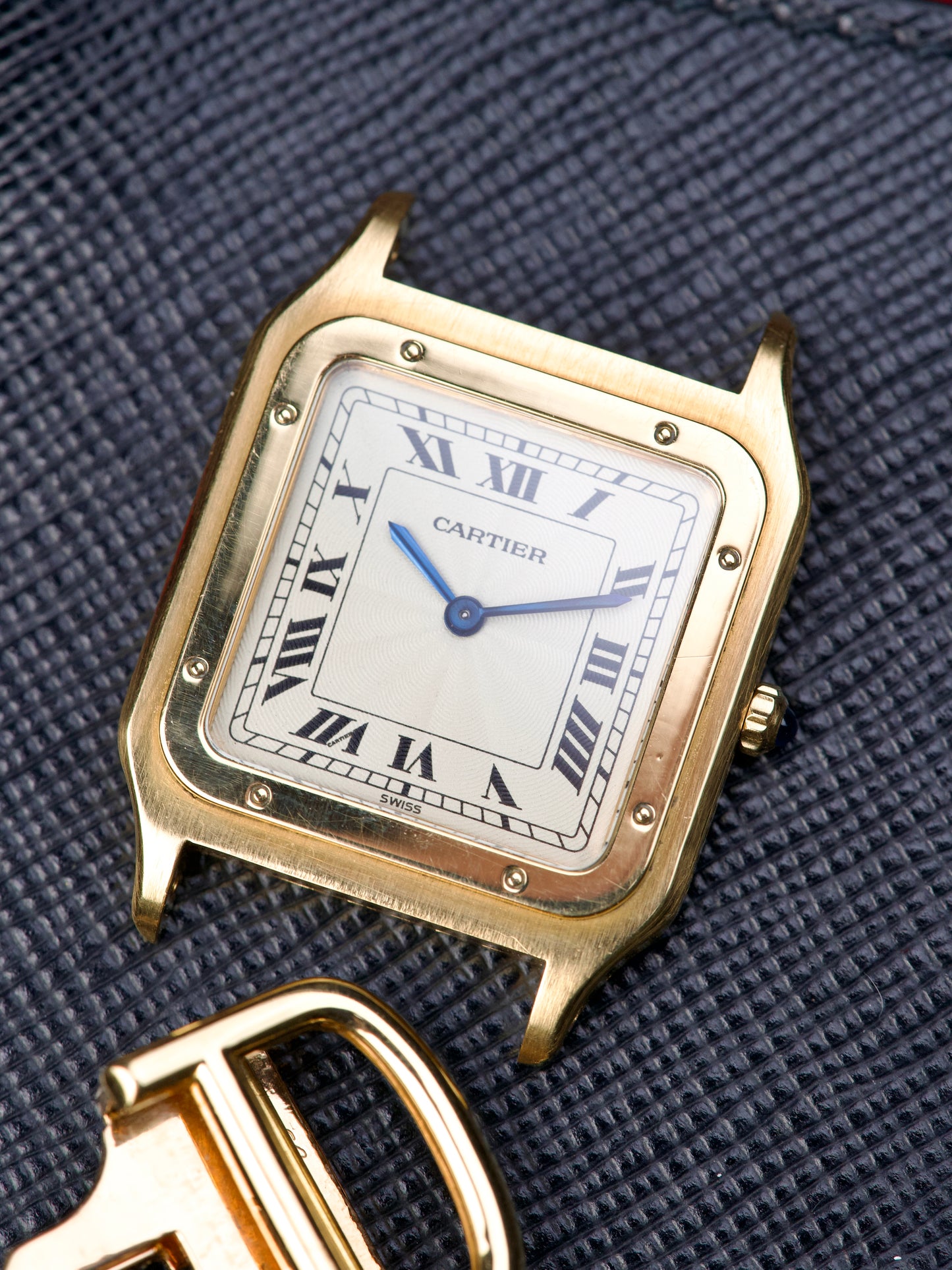 1990s Cartier Santos Dumont (Ref. 821054) pre CPCP Extra Plate 18K Yellow Gold