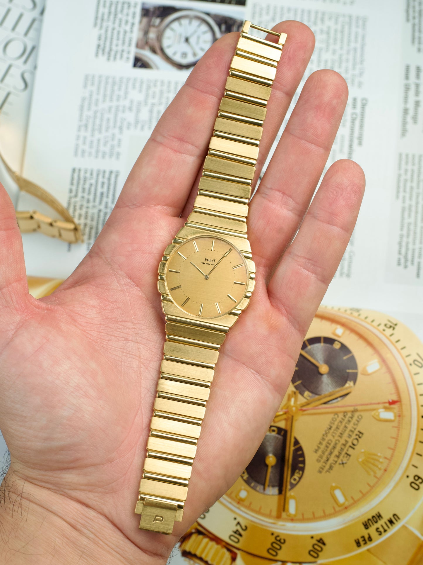 Piaget Polo 7661 C701 Jumbo 18 Carat Yellow Gold 1980s