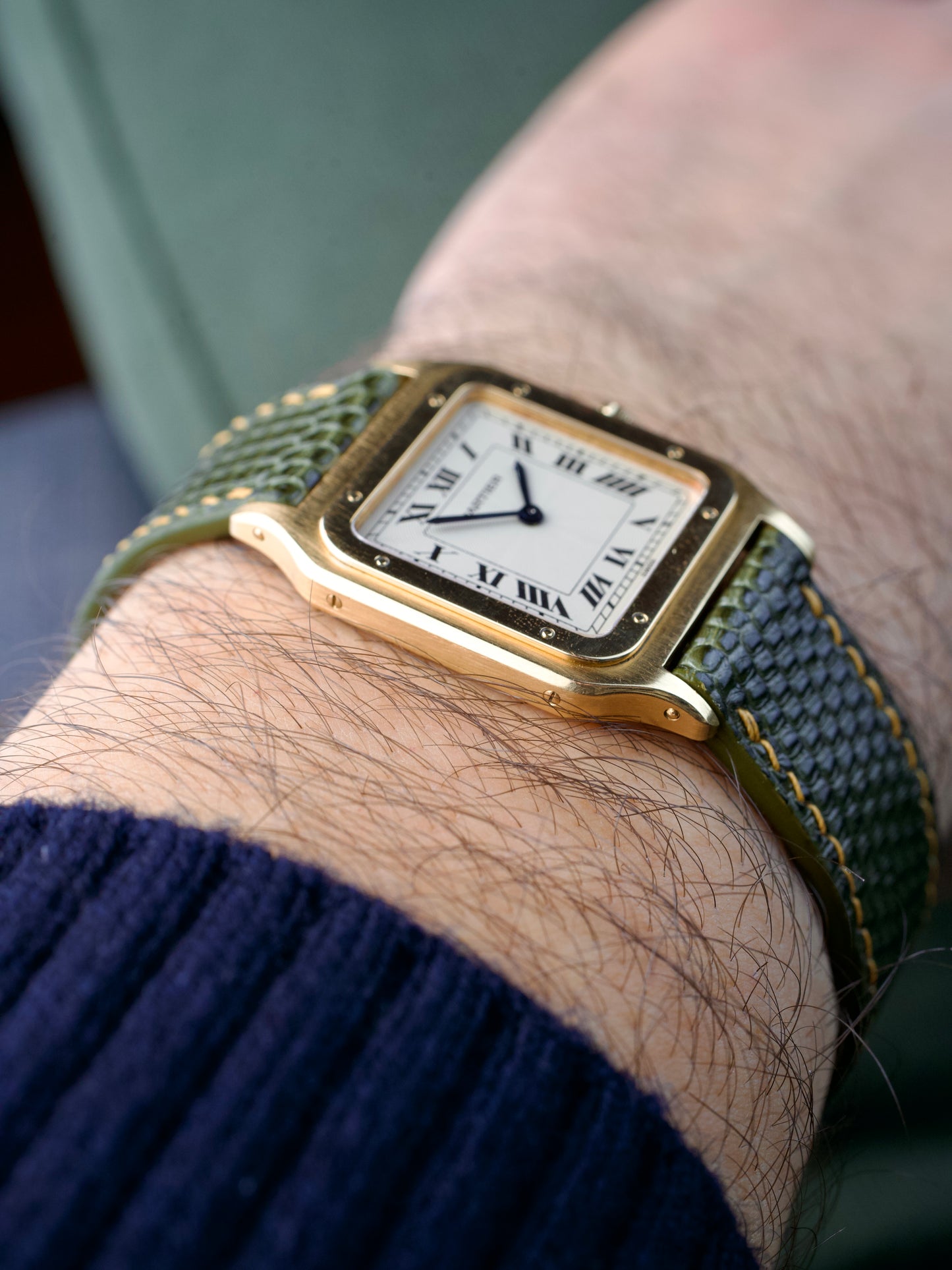 1990s Cartier Santos Dumont (Ref. 821054) pre CPCP Extra Plate 18K Yellow Gold