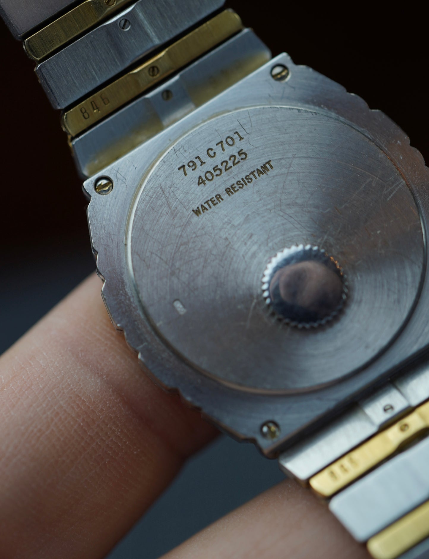 1980s Piaget Polo 791 C701 Deux Ors 18 Carat White Yellow Gold Vintage Watch