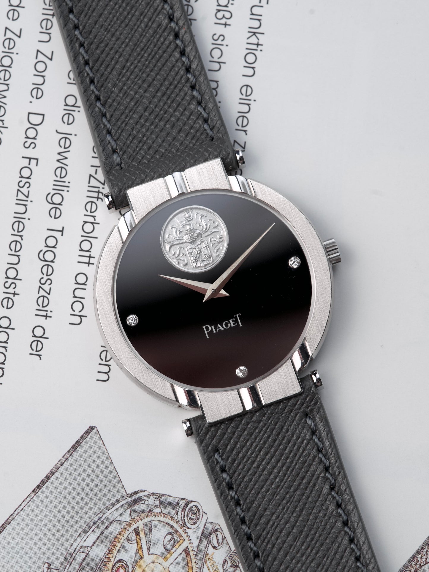 Piaget Polo 9993 18 Carat White Gold Onyx Dial Mechanical 1980s