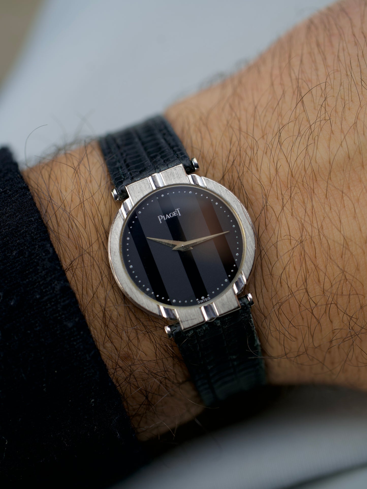 80s Piaget Polo 7273 Onyx 18 Carat White Gold