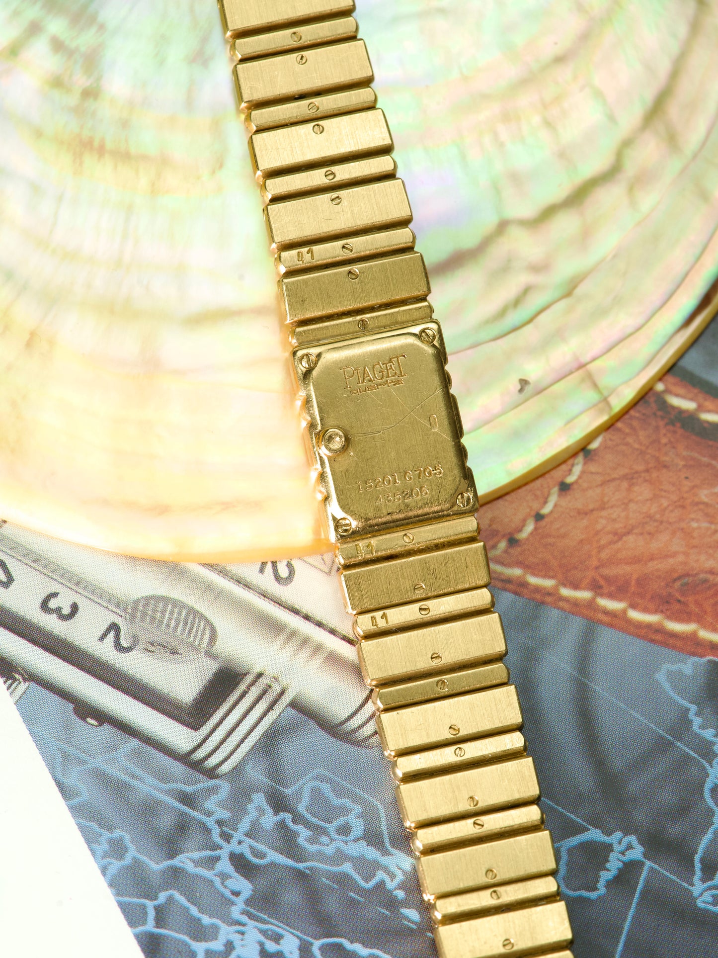 80s Piaget Polo 15201 C705 Onyx 18 Carat Gold lady diamonds iced out