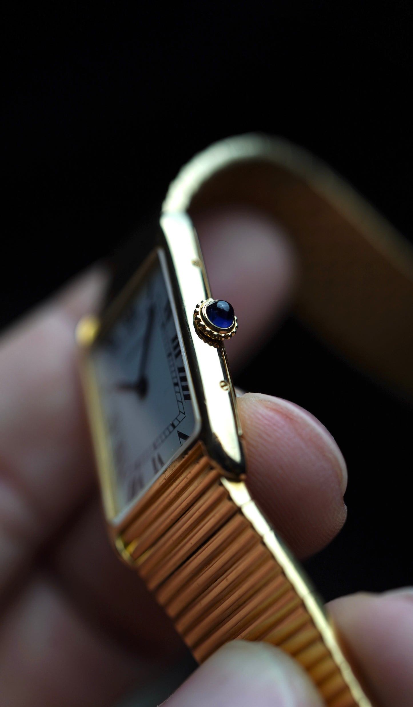 1970s Cartier Tank Arrondie (Ref. 96041) Factory Bracelet 18K Yellow Gold