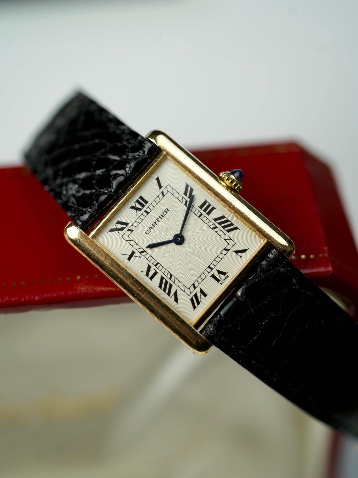 1990s Cartier Tank Louis 96065 FULL SET Flinque’ pre CPCP 18K Yellow Gold
