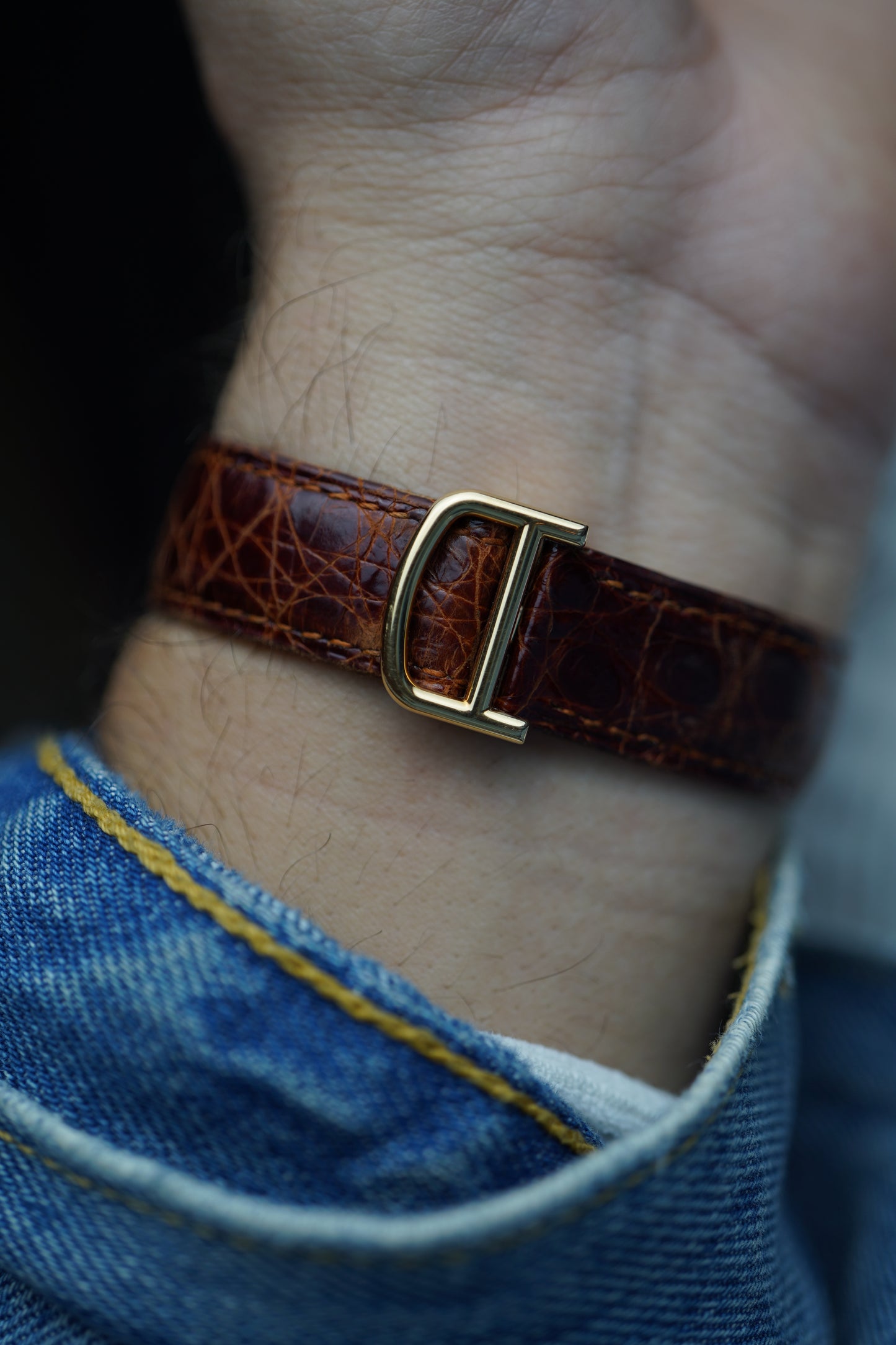 1990s Cartier Santos Dumont (Ref. 821054) pre CPCP 18K Yellow Gold