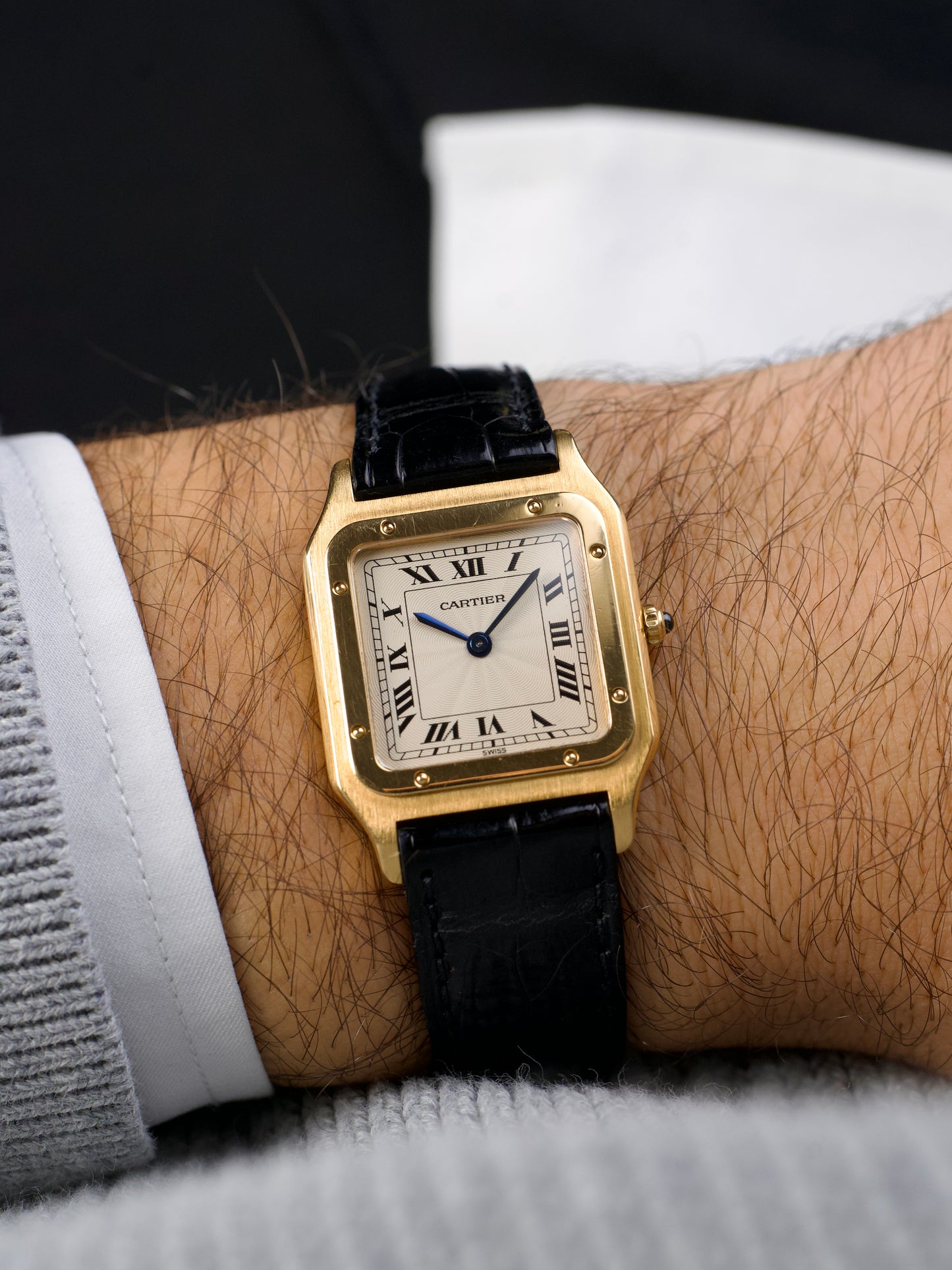 1990s Cartier Santos Dumont (Ref. 821054) pre CPCP Extra Plate 18K Yellow Gold