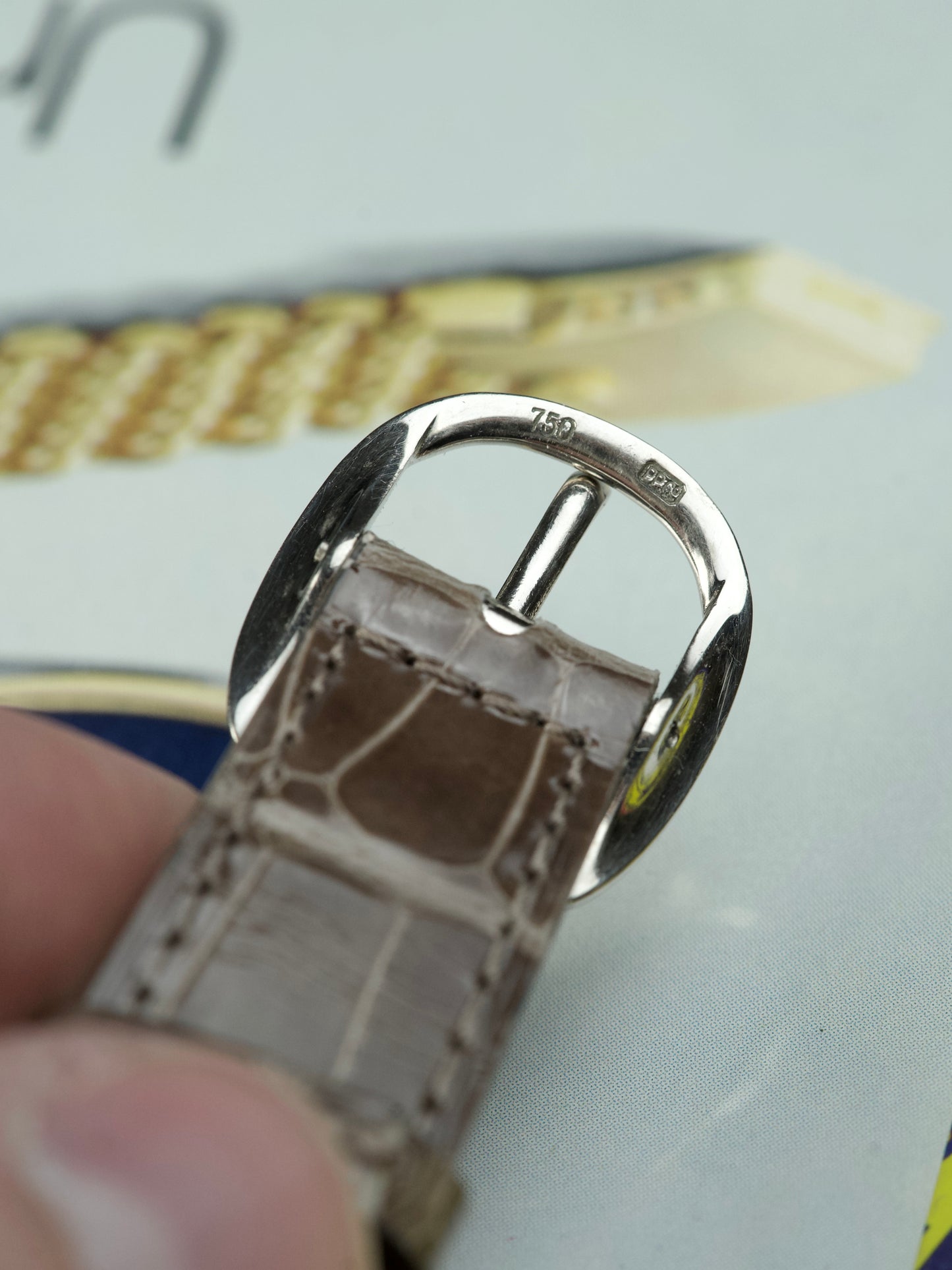 Patek Philippe Ellipse 3738 Blue Sunburst Sigma 18 Carat White Gold Jumbo automatic 1990s