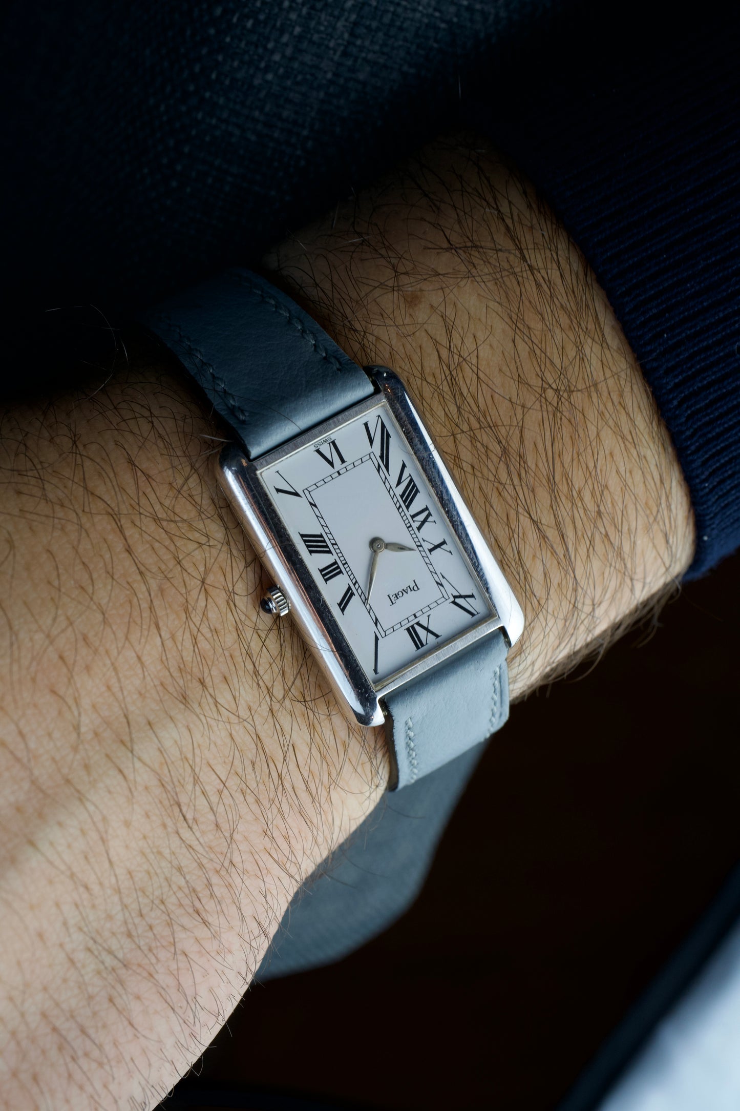 80s Piaget Tank Allongee 9228 18 Carat White Gold