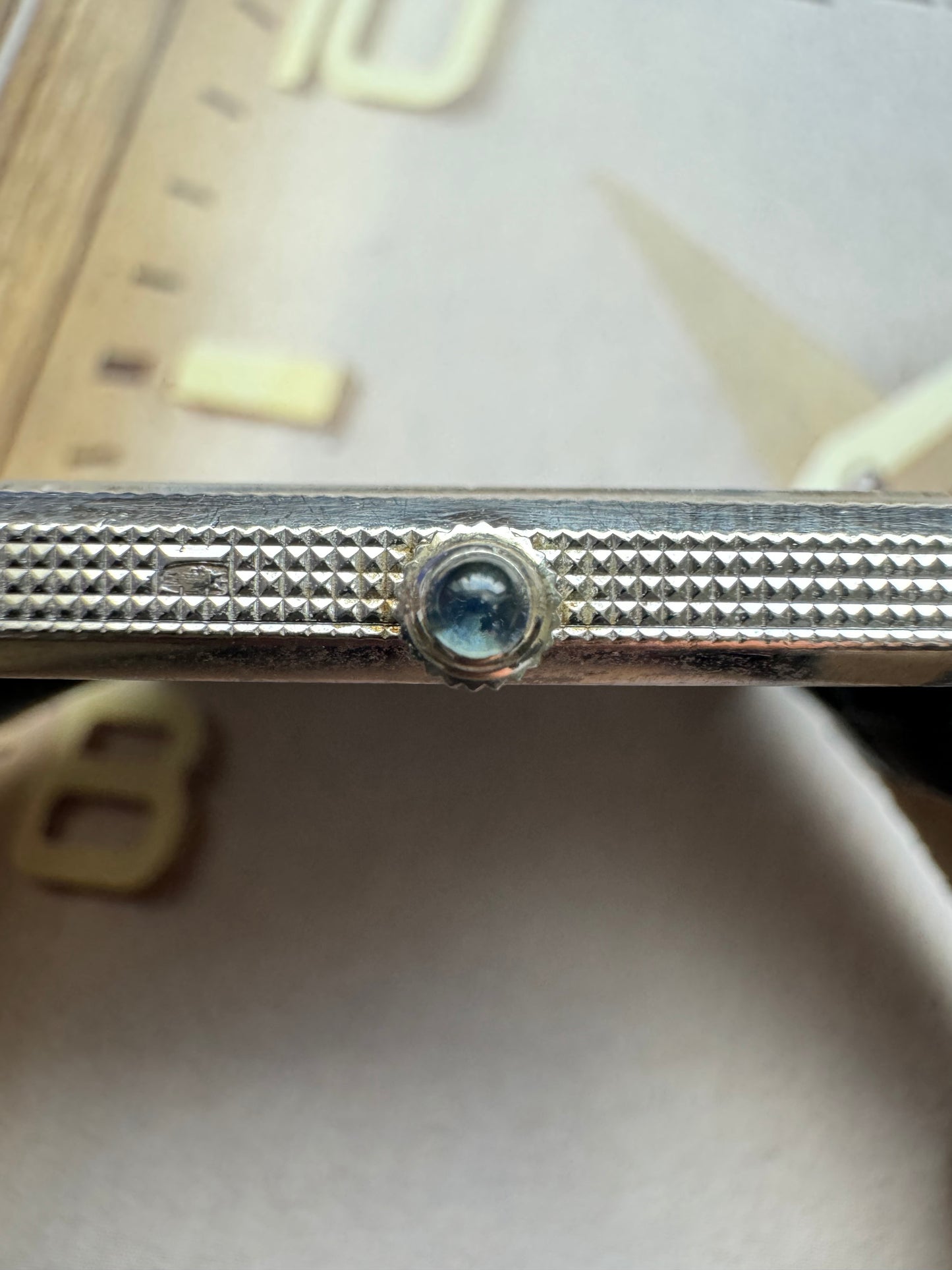 1970s Piaget 9151 Tank Clous de Paris Vintage Watch 18 Carat White Gold