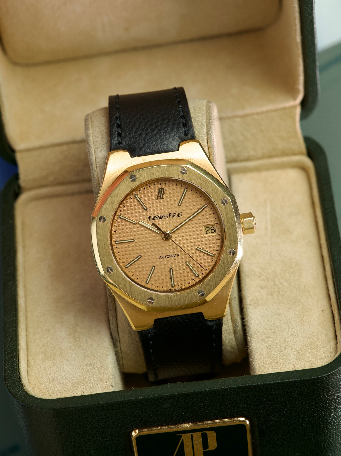Audemars Piguet Royal Oak 18 Carat Gold Rose Dial 14800BA 1990s