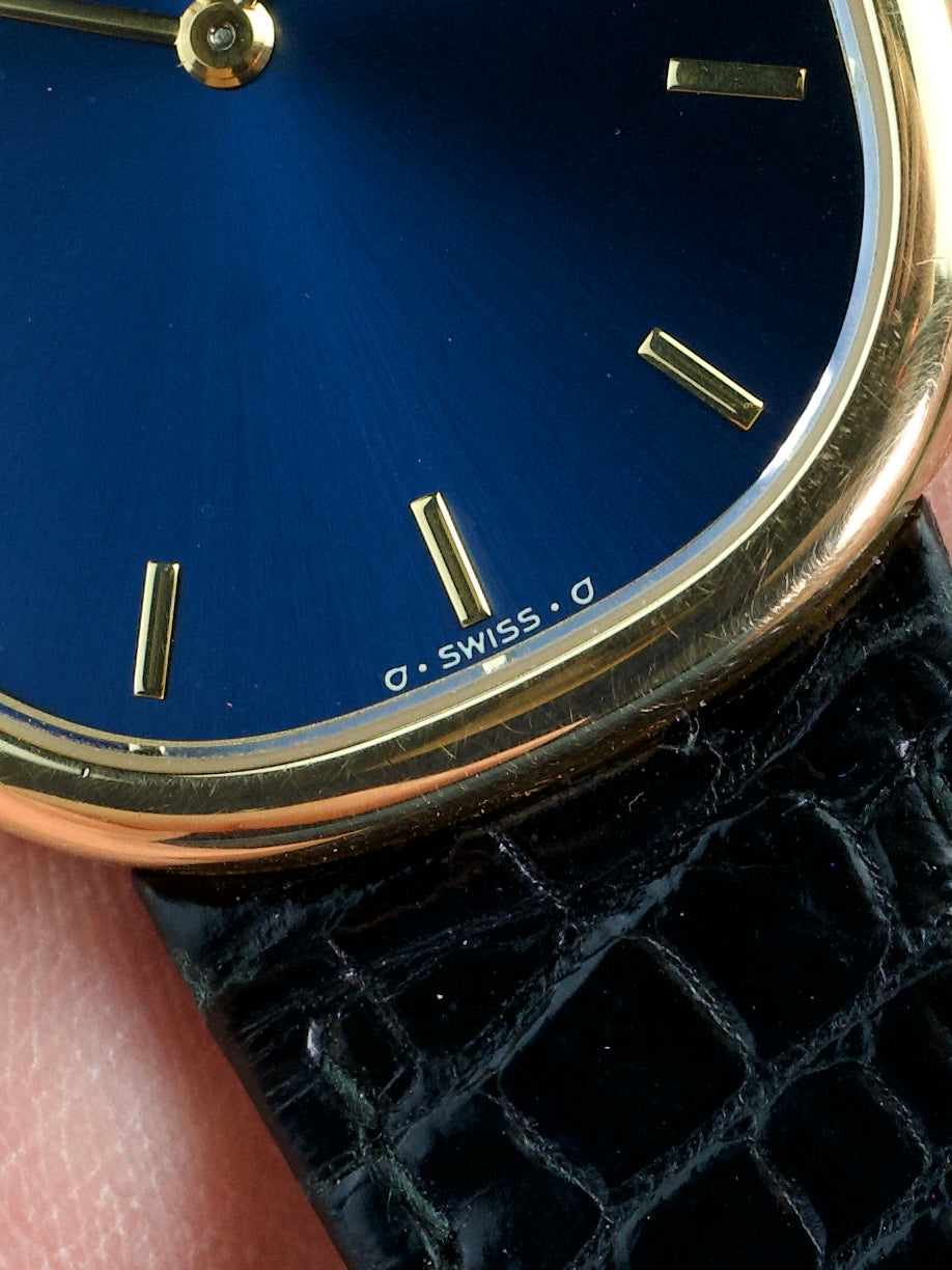 Patek Philippe Ellipse 3738j FULL SET Blue Sigma 18 Carat Gold automatic 1990s