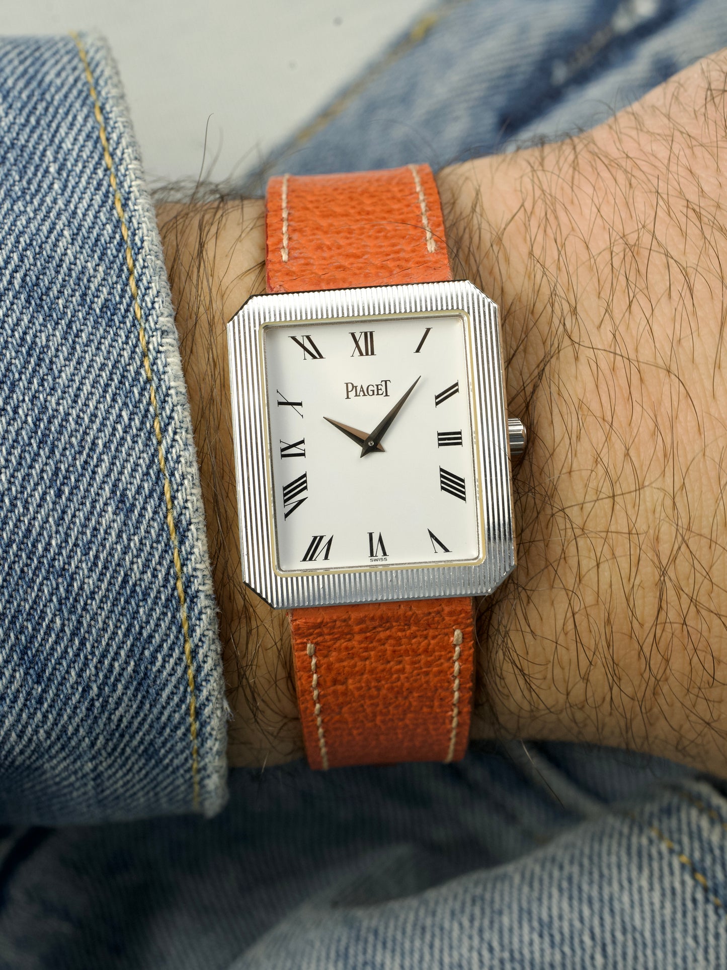 1990s Piaget Protocole Jumbo 90154 18 Carat White Gold