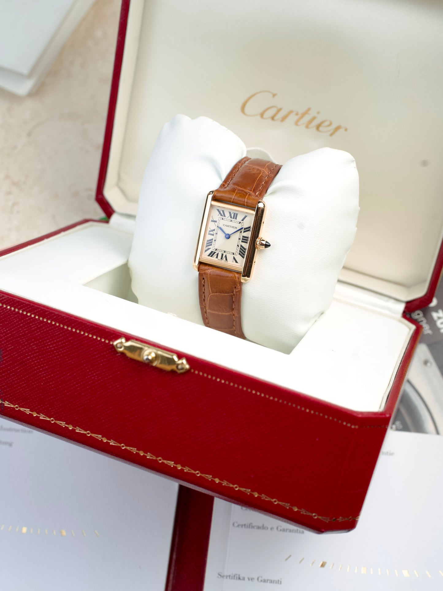 Cartier Tank Louis 2442 FULL SET 18K Yellow Gold 2010s