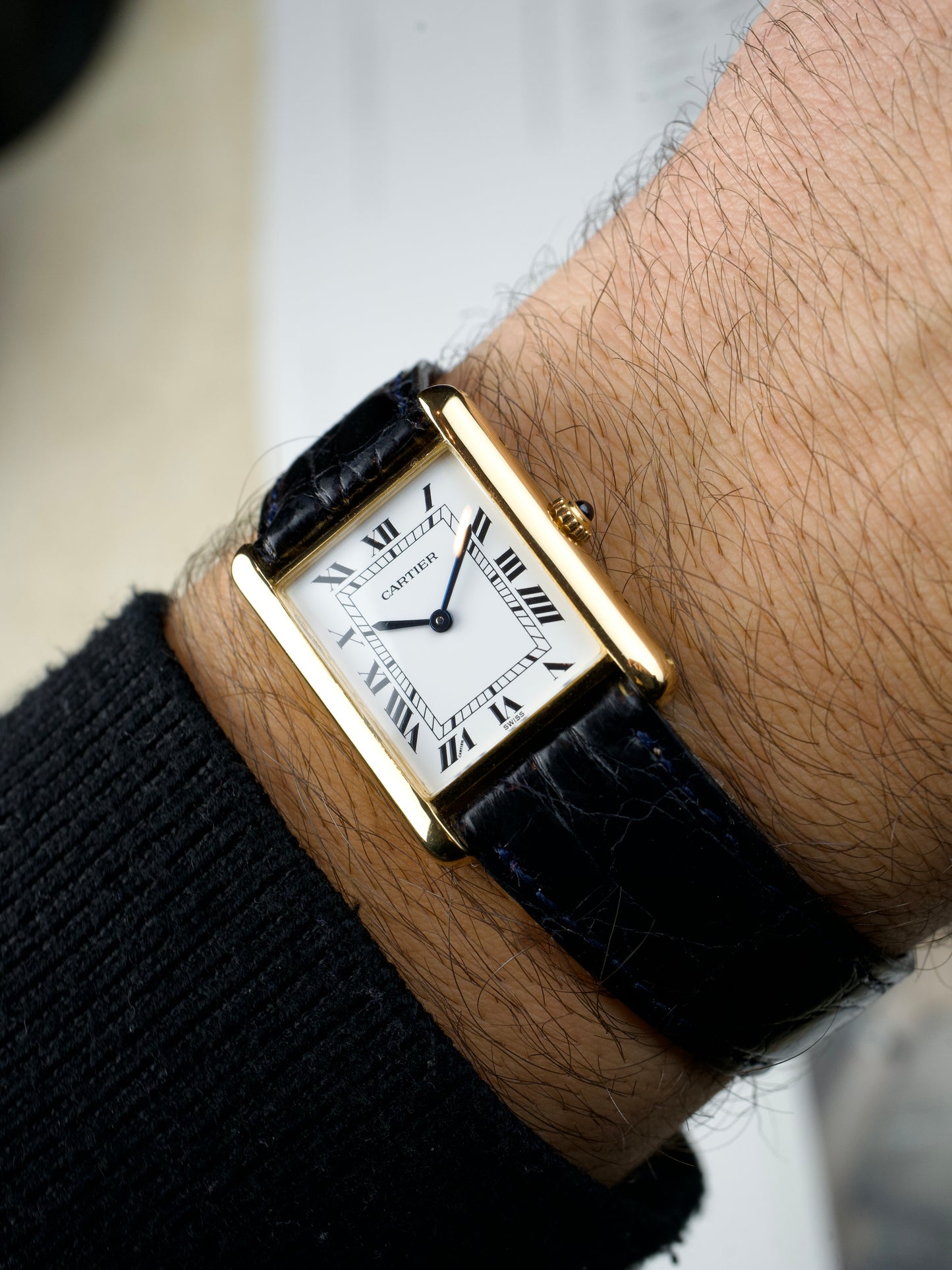 1990s Cartier Tank Louis 81068 18K Yellow Gold