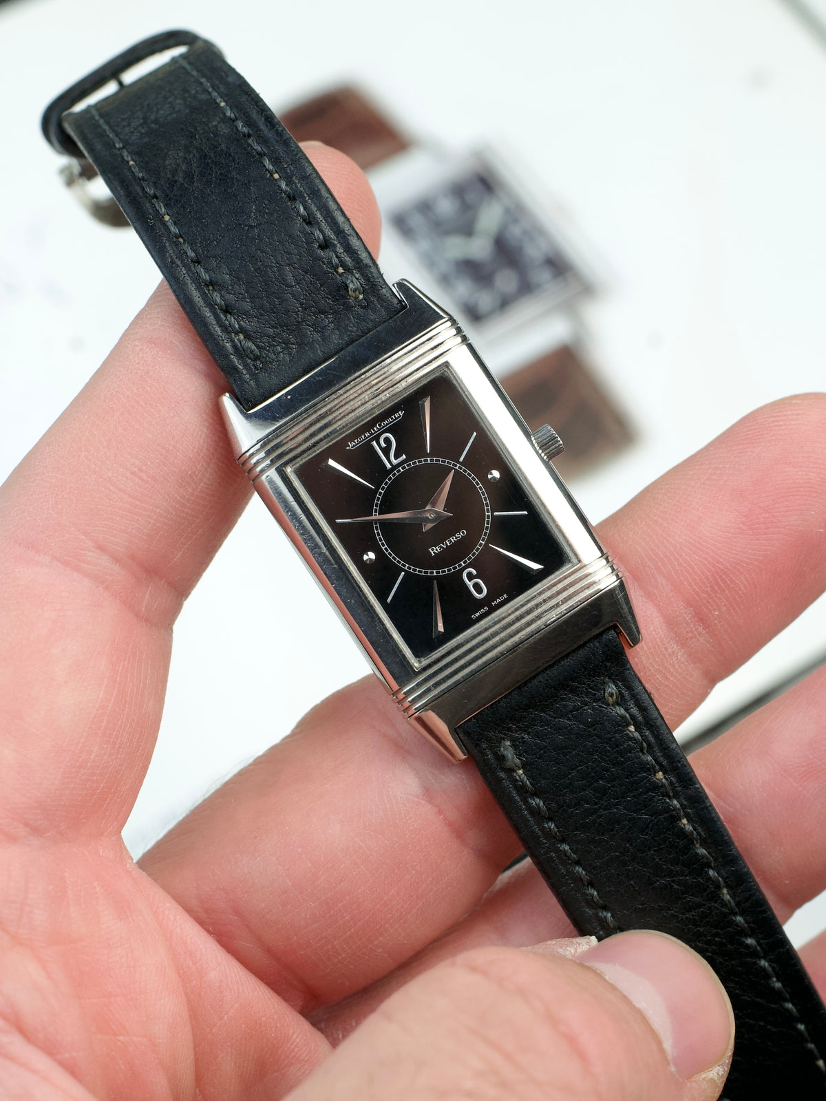 Jaeger LeCoultre Reverso Classique 250.3.86 Art Deco JLC 18 Carat White Gold 1990s