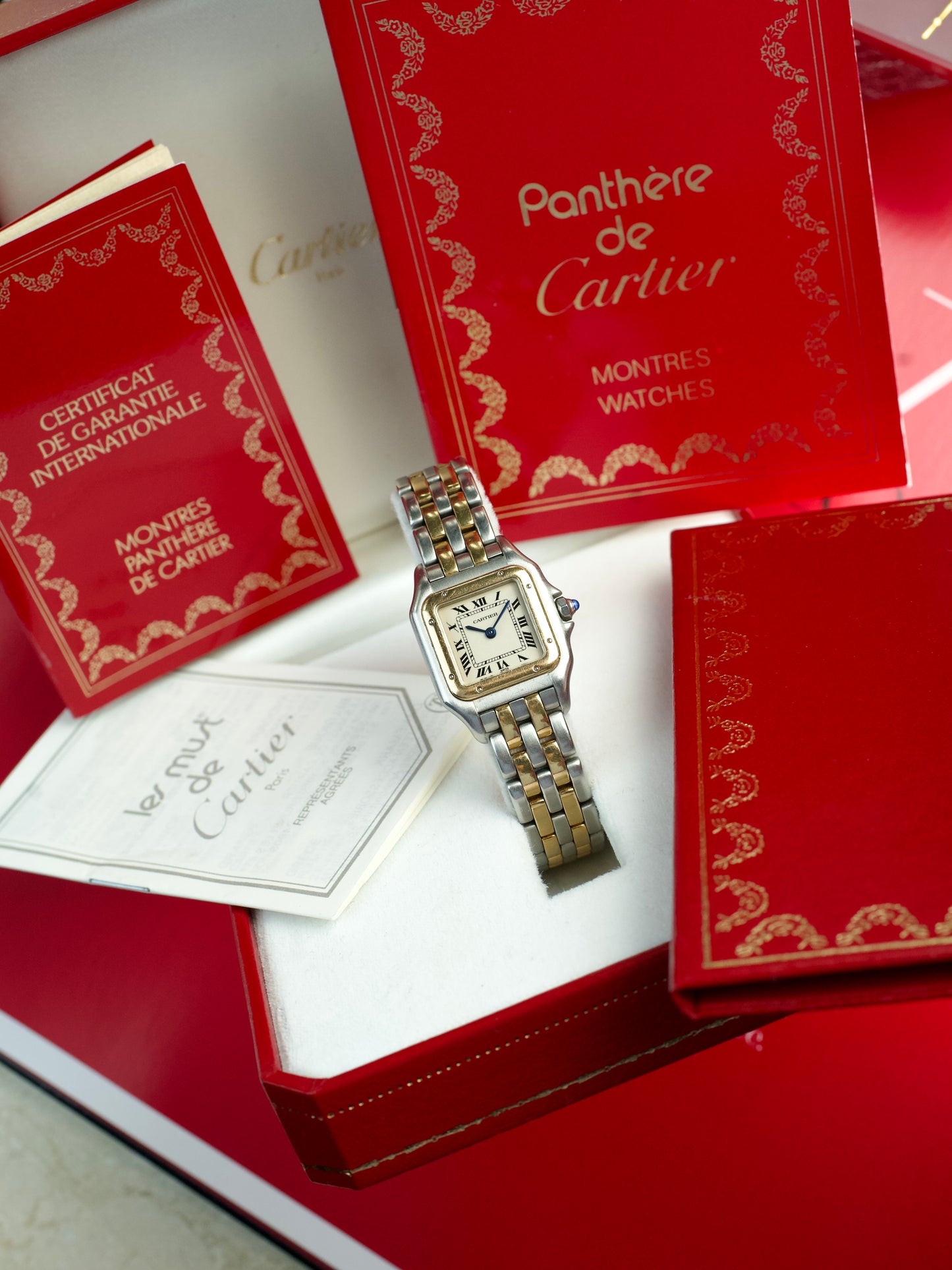 Cartier Panthere 1057917 in 18K Gold Steel Two Tone FULL SET 1990s