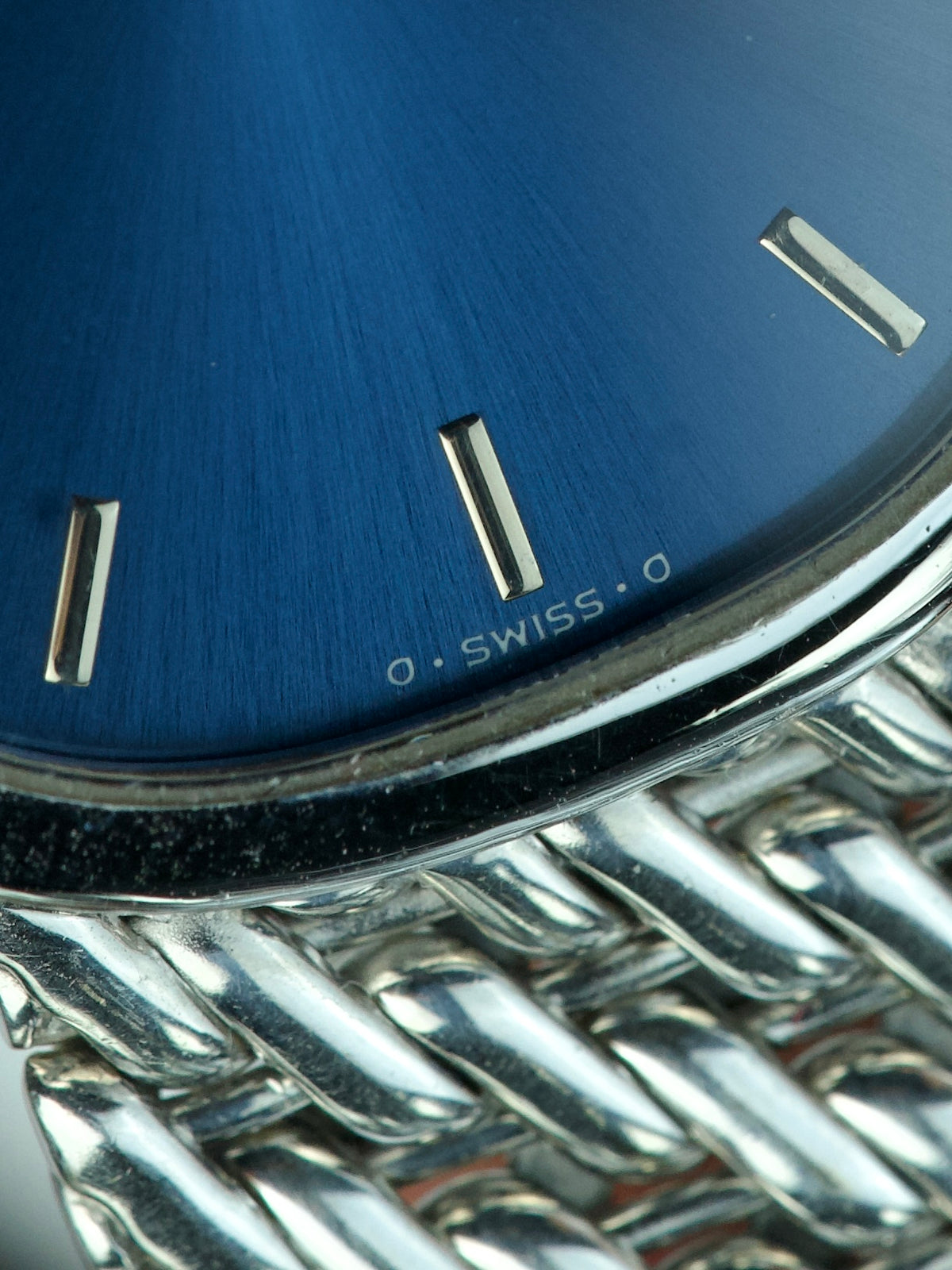 Patek Philippe Ellipse 3738 Blue Sunburst Sigma 18 Carat White Gold Jumbo automatic 1990s