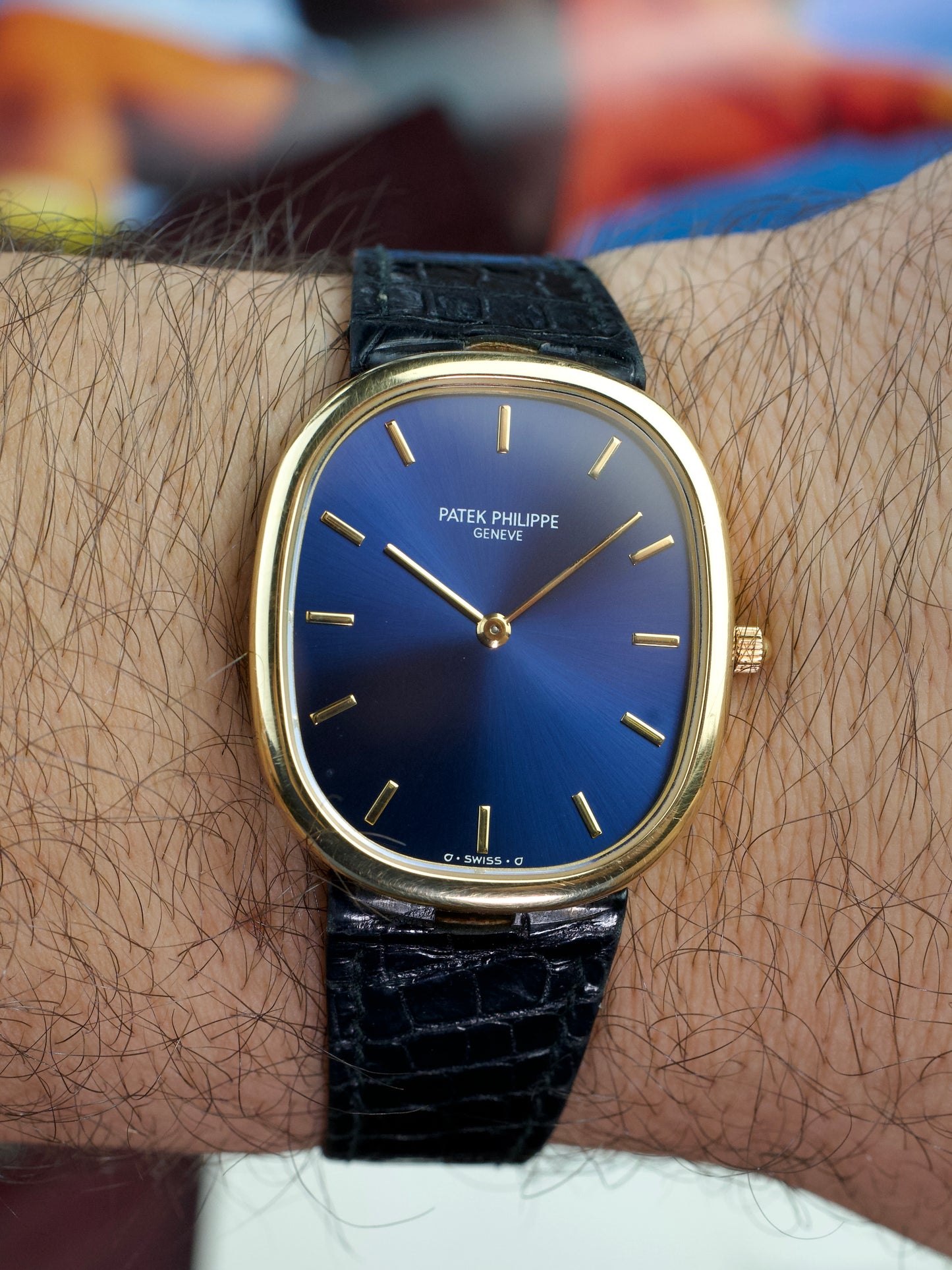 Patek Philippe Ellipse 3738j FULL SET Blue Sigma 18 Carat Gold automatic 1990s