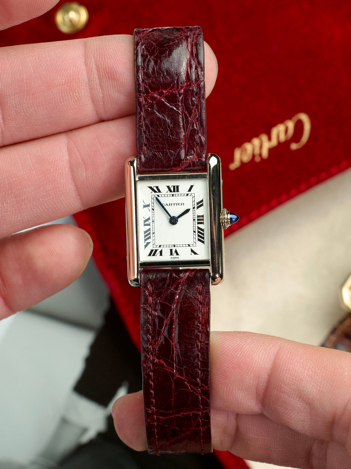 Cartier Tank Louis 78087 18K White Gold 1980s