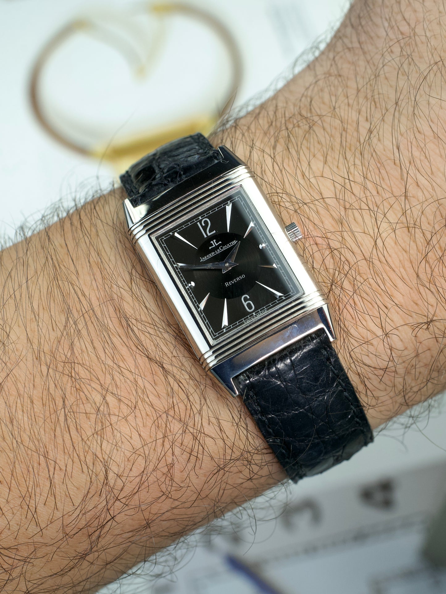 Jaeger LeCoultre Reverso Classique 250.3.86 Art Deco JLC 18 Carat White Gold 1990s