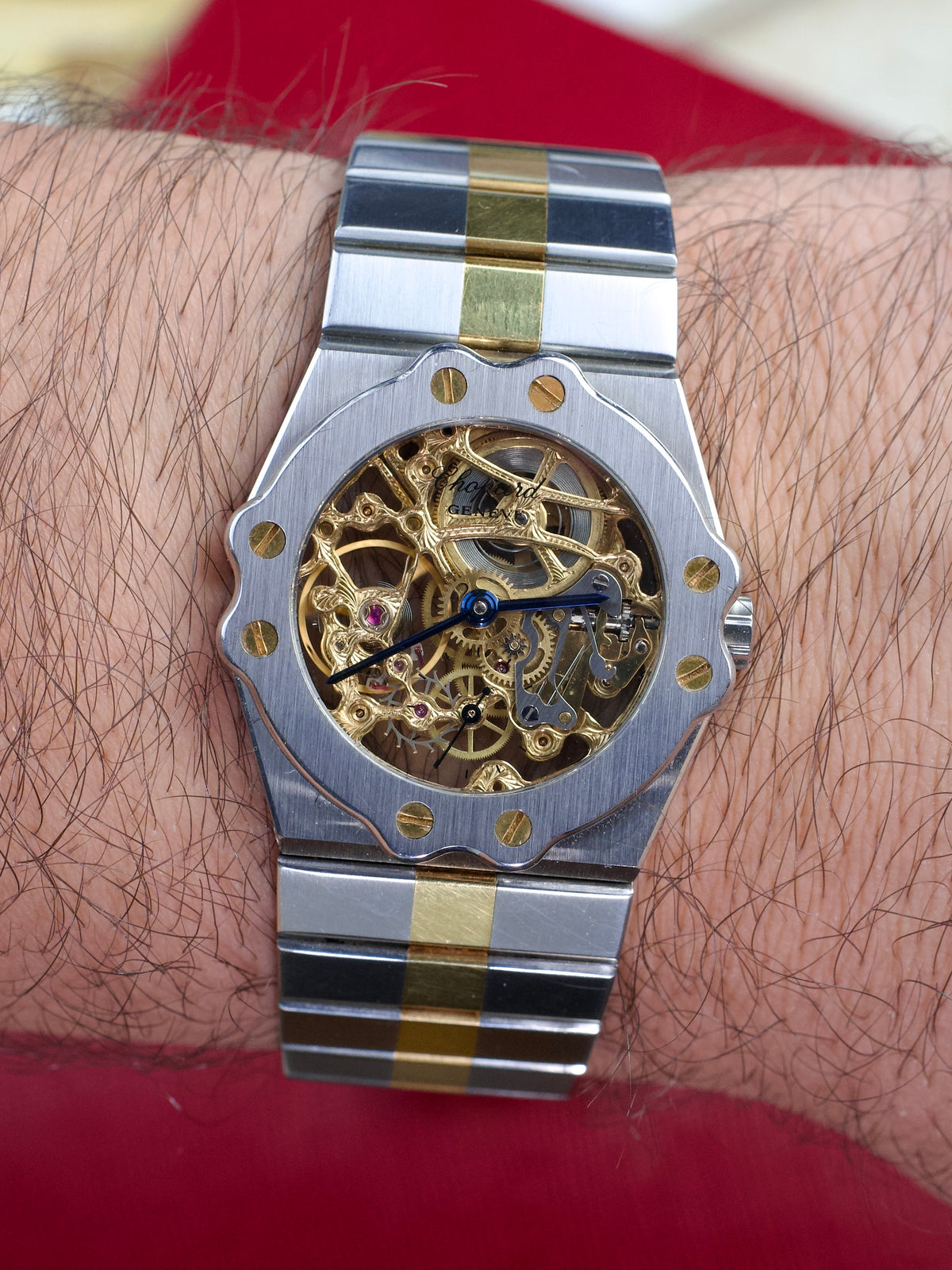 Chopard St. Moritz 8023 Skeleton 18 Carat Yellow Gold 1980s