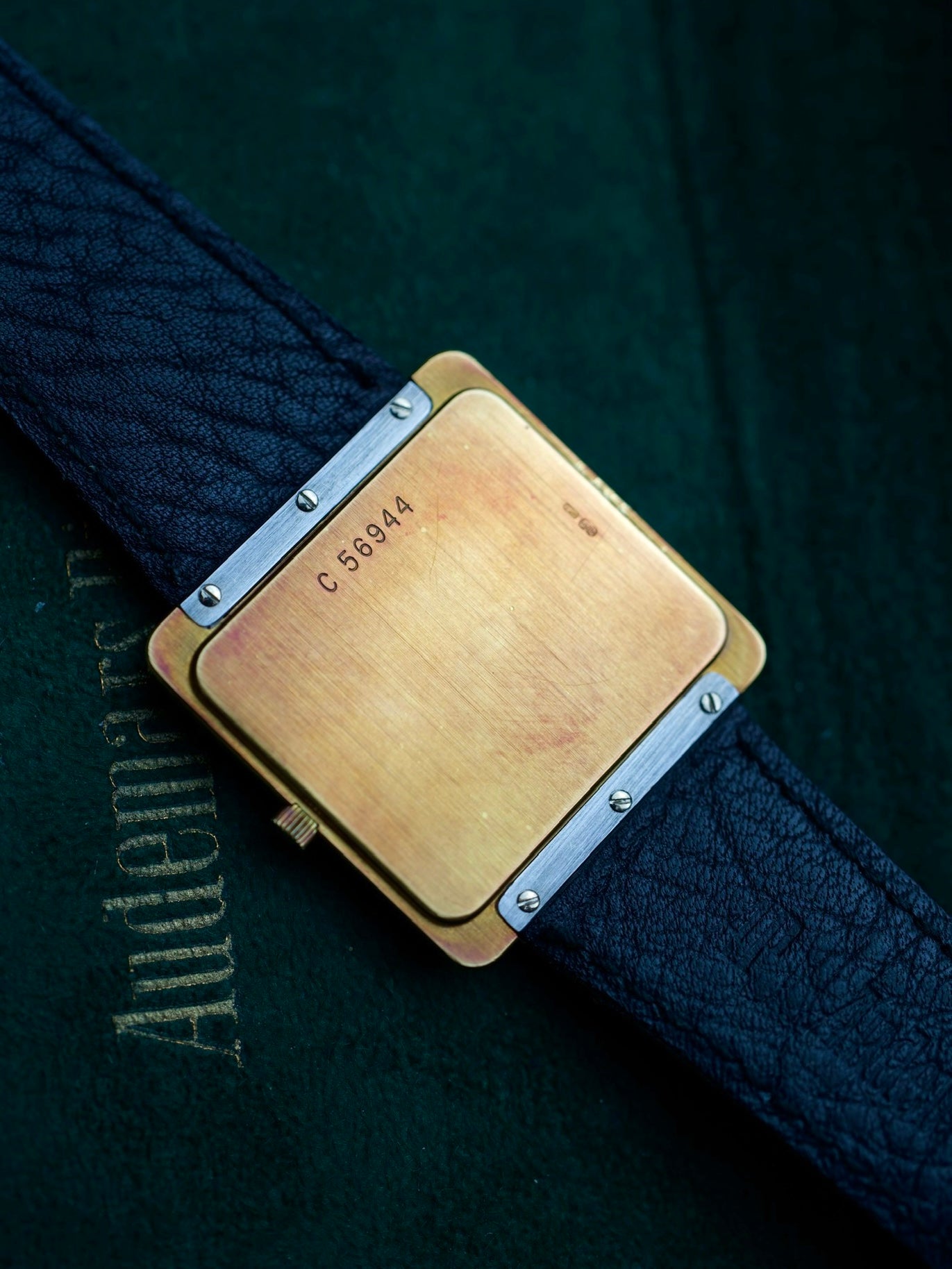 1970s Audemars Piguet TV Screen Cristallor Tank 18 Carat Gold