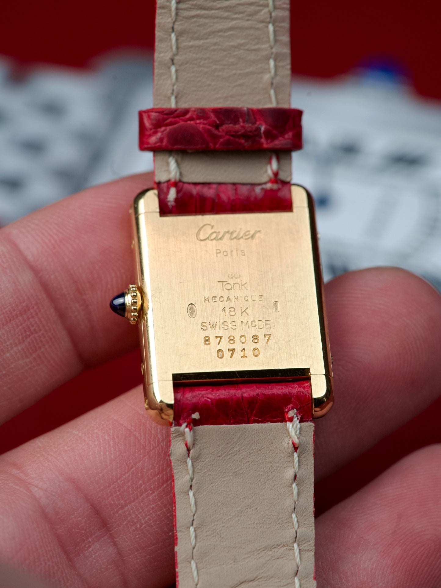 Cartier Tank Louis 878087 Pre CPCP 18K Yellow Gold medium lady s/m 1990s