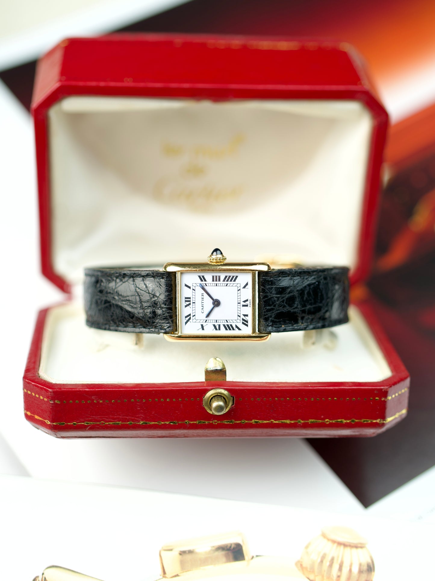 1970s Cartier Tank Louis 67117 Paris lady 18K Yellow Gold MK1