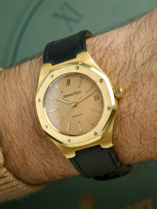 Audemars Piguet Royal Oak 18 Carat Gold Rose Dial 14800BA 1990s