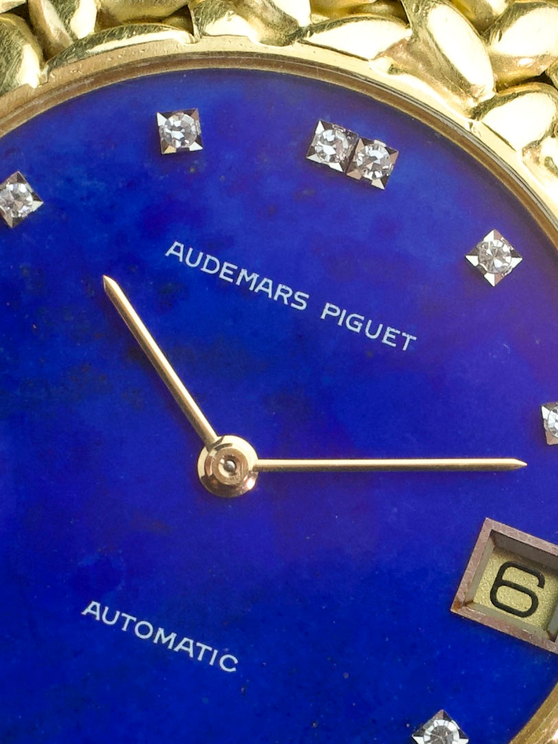 Audemars Piguet Cobra 5403 Lapis Stone dial Blue Dial 18 Carat Gold 1970s