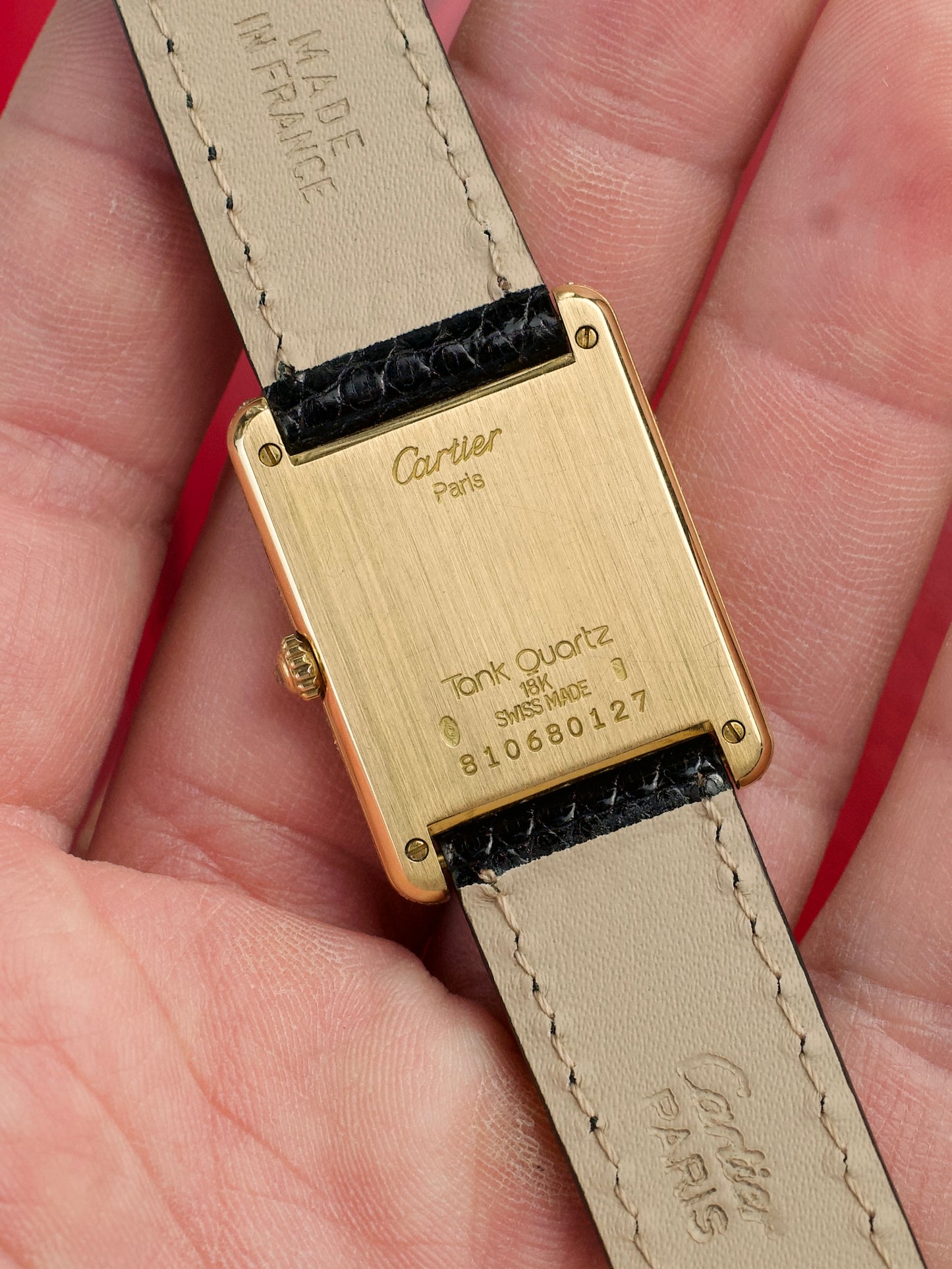 Cartier Tank Louis 81068 Sertissage Factory Diamonds 18 Carat Yellow Gold 1990s
