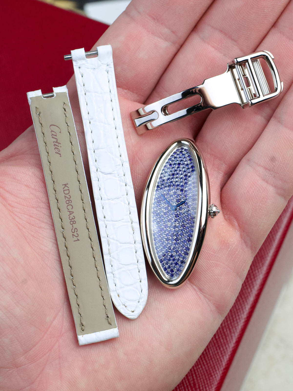 Cartier Baignoire Allongee 2514 FULL SET 18K white Gold 2000s