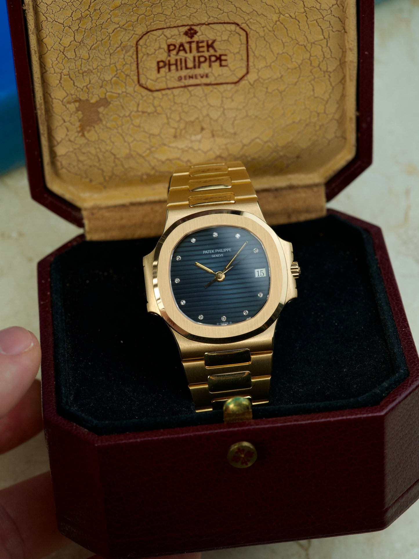 Patek Philippe Nautlius 3800J Diamond Blue Dial 1980s