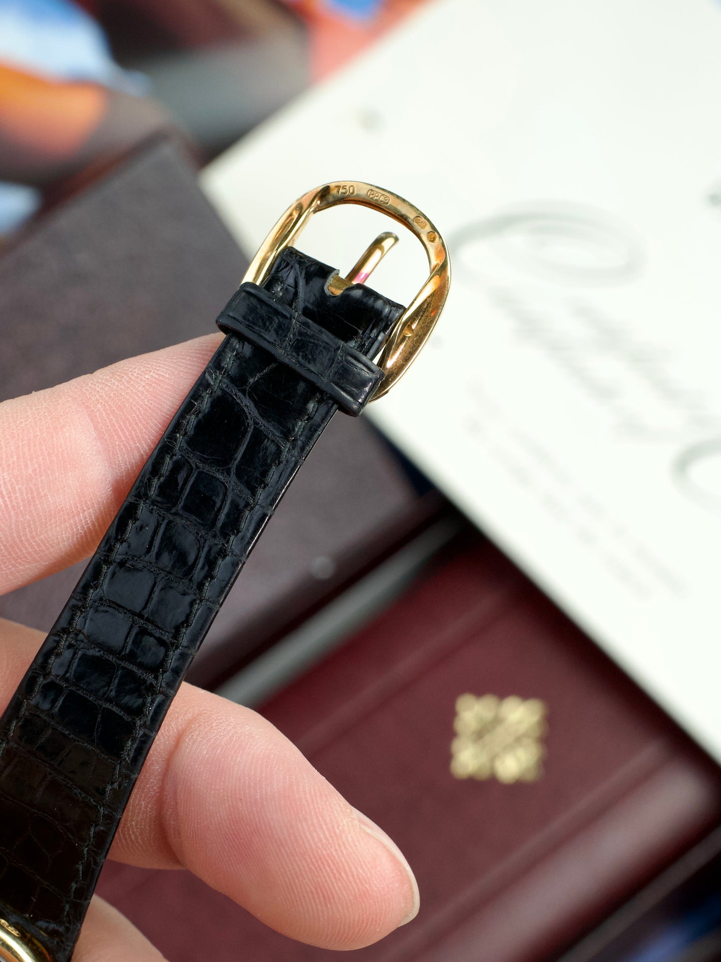 Patek Philippe Ellipse 3738j FULL SET Blue Sigma 18 Carat Gold automatic 1990s