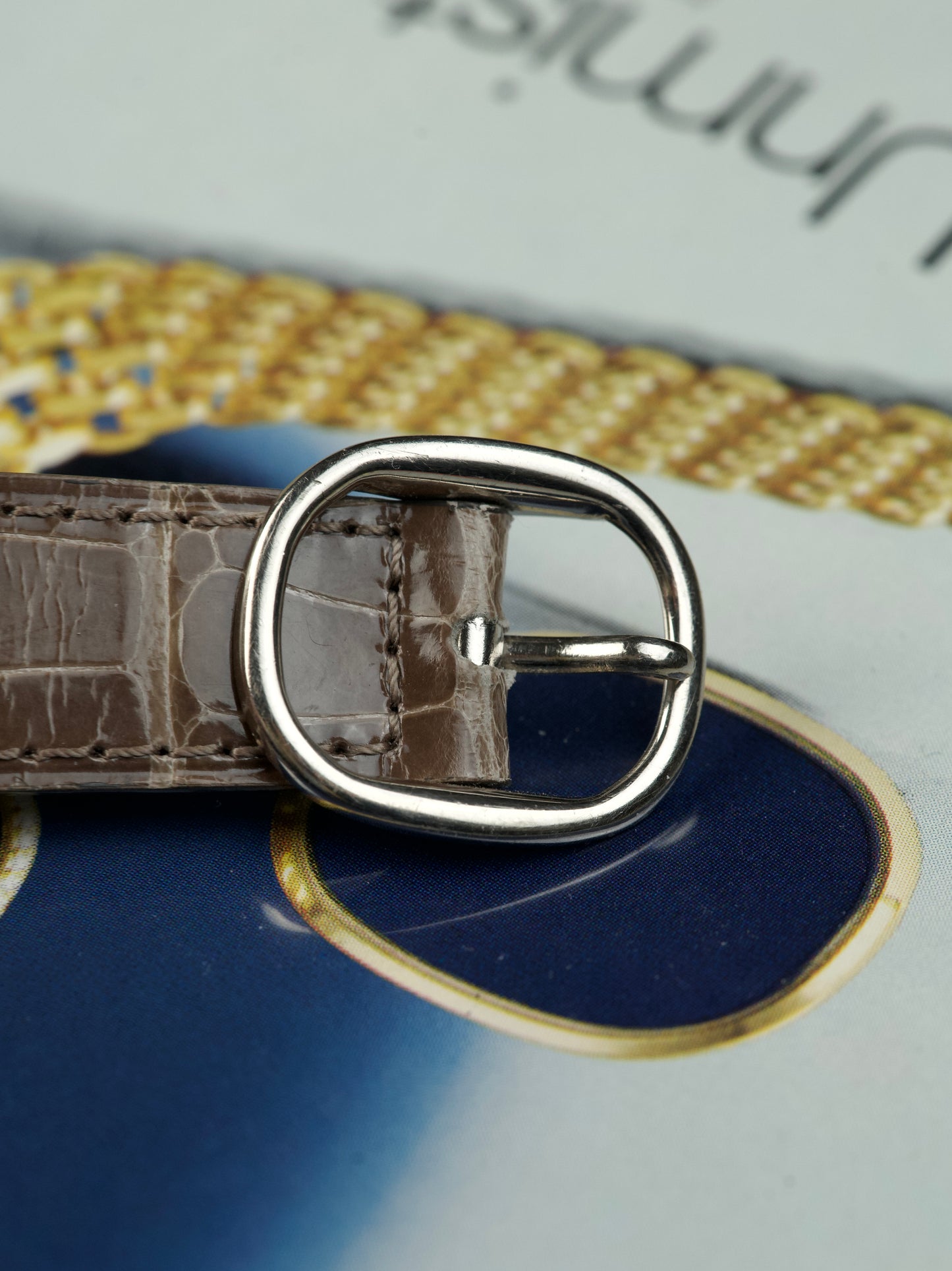 Patek Philippe Ellipse 3738 Blue Sunburst Sigma 18 Carat White Gold Jumbo automatic 1990s