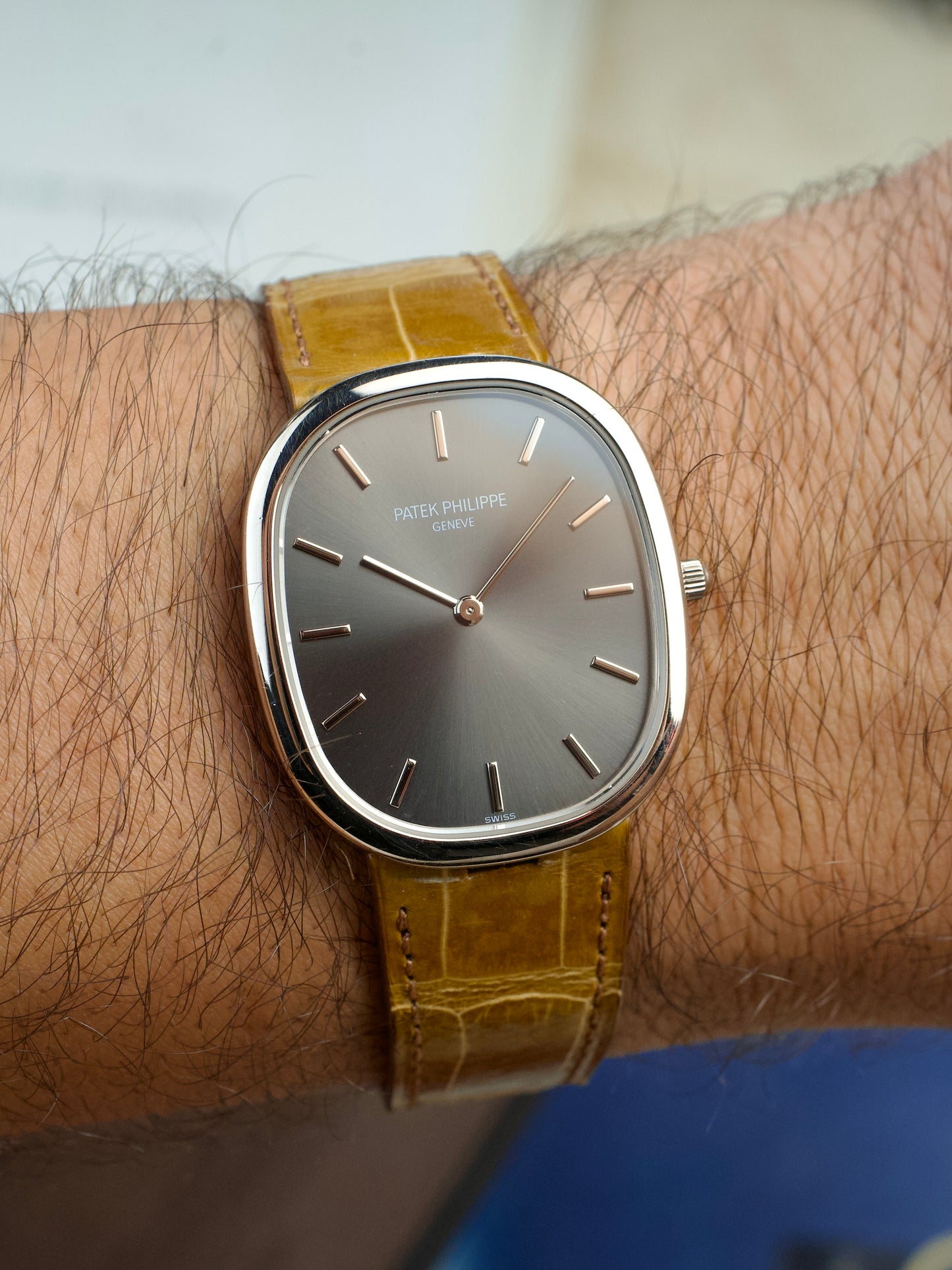 Patek Philippe Ellipse 3738G Grey 18 Carat White Gold Jumbo automatic 2000s